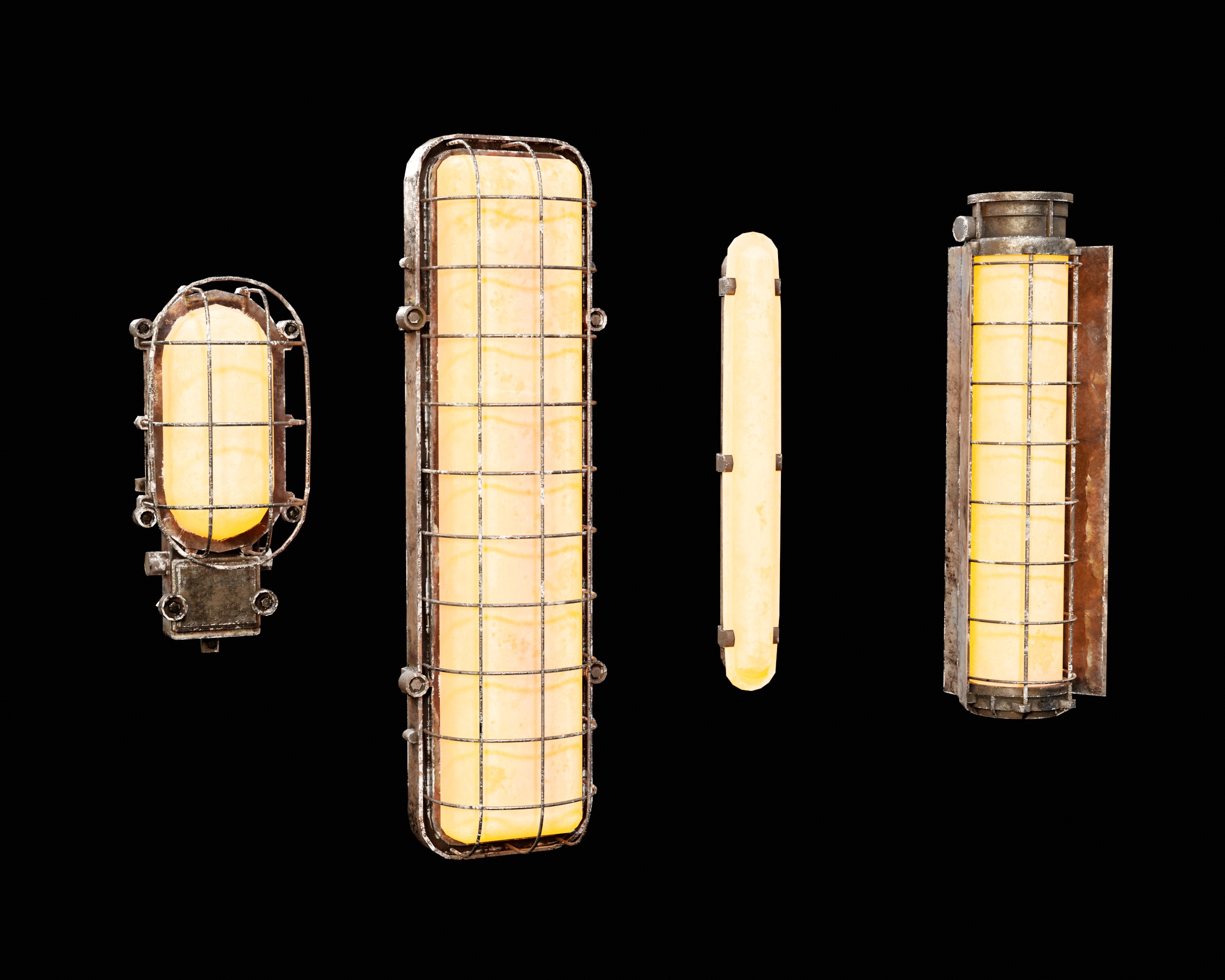 Sci-Fi Light Fixture Set 3 Low-poly 3D model_2