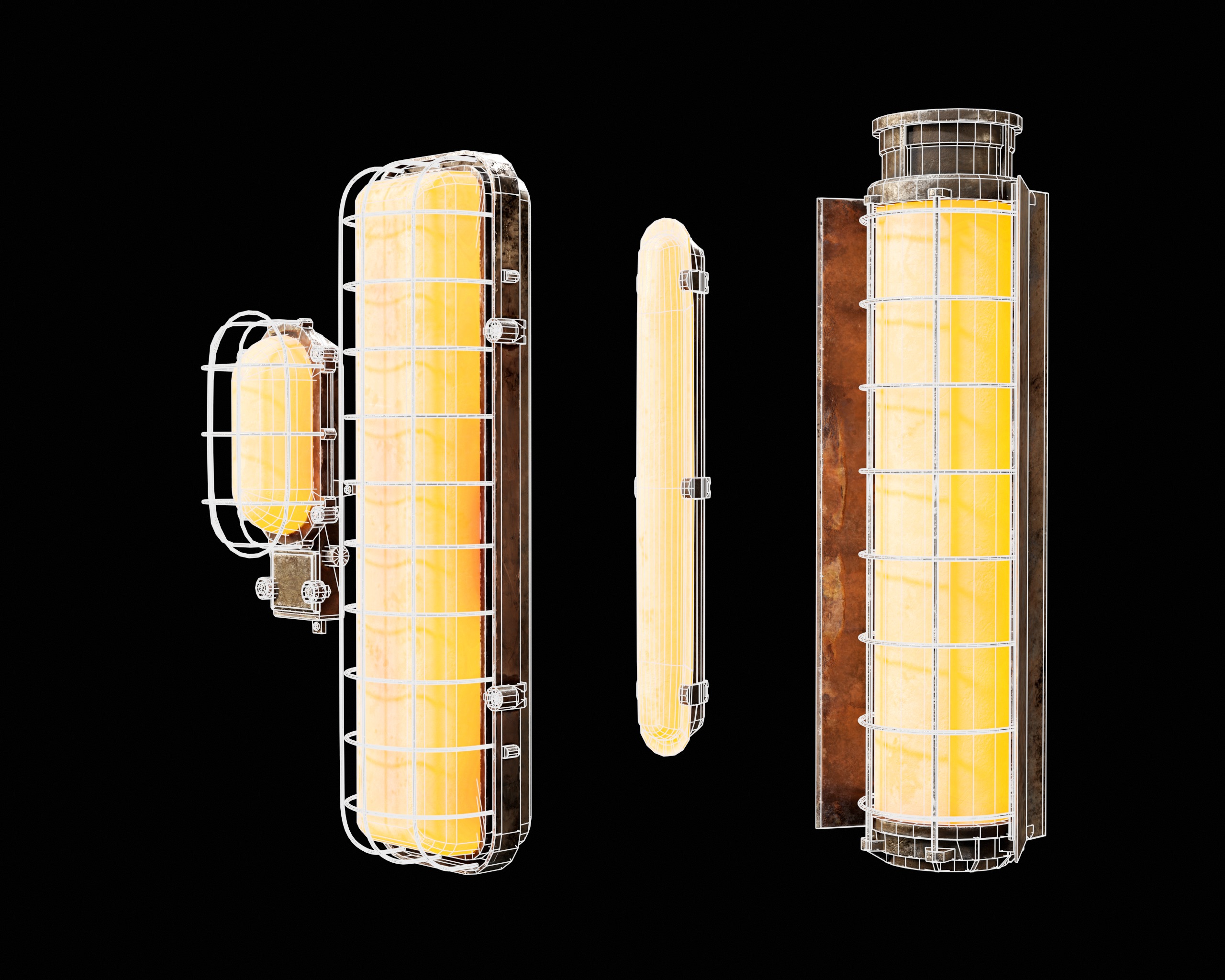 Sci-Fi Light Fixture Set 3 Low-poly 3D model_11