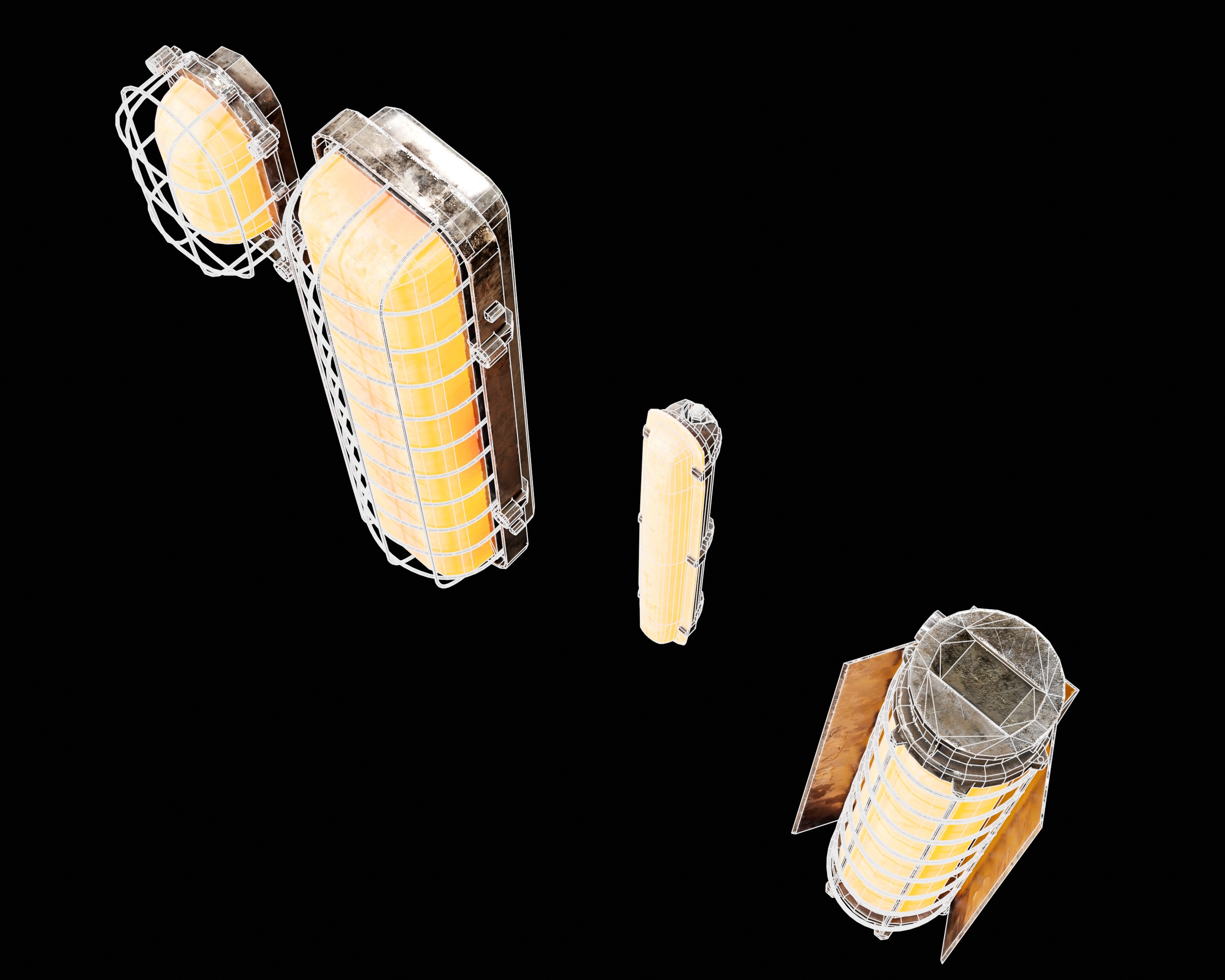 Sci-Fi Light Fixture Set 3 Low-poly 3D model_13