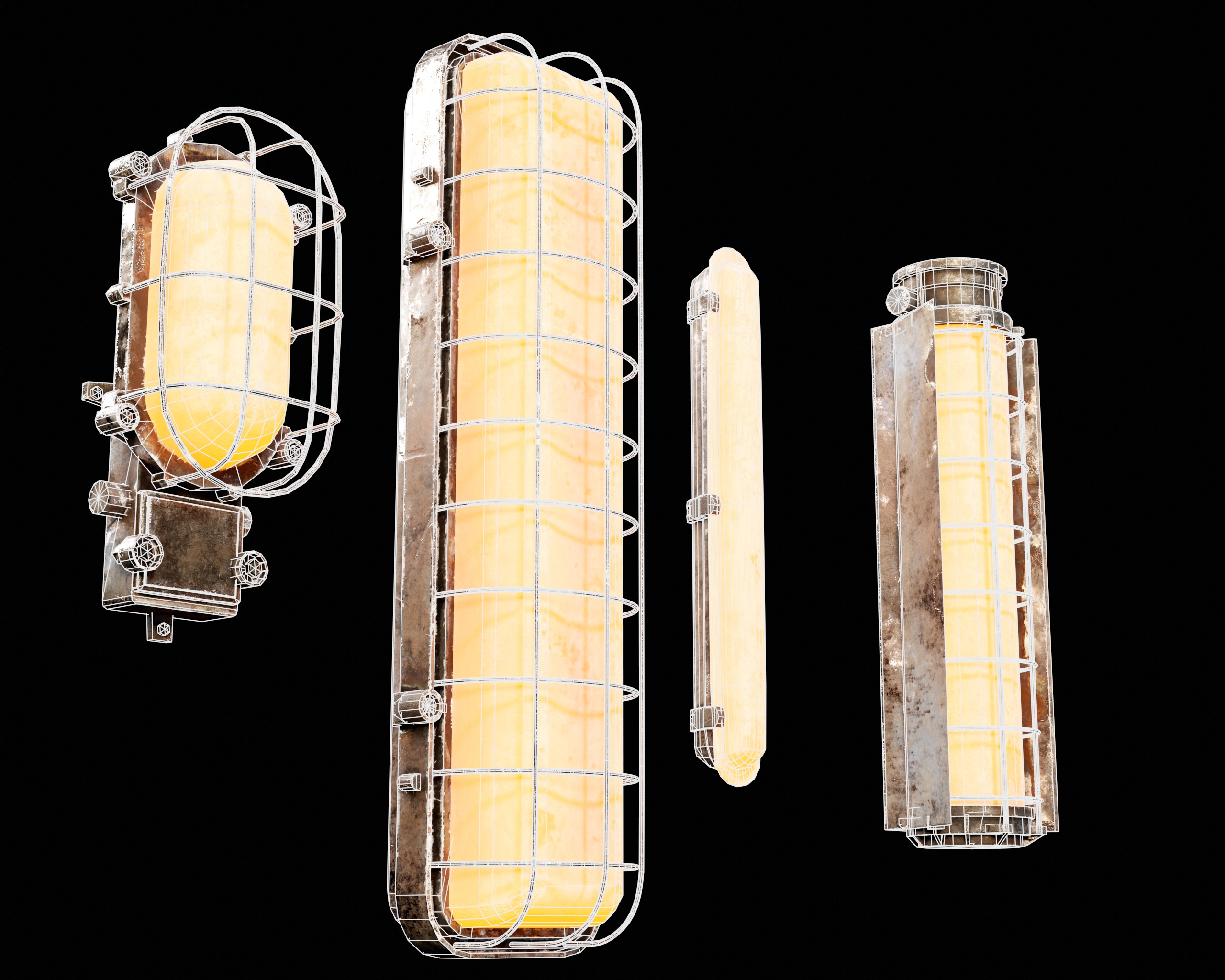 Sci-Fi Light Fixture Set 3 Low-poly 3D model_5