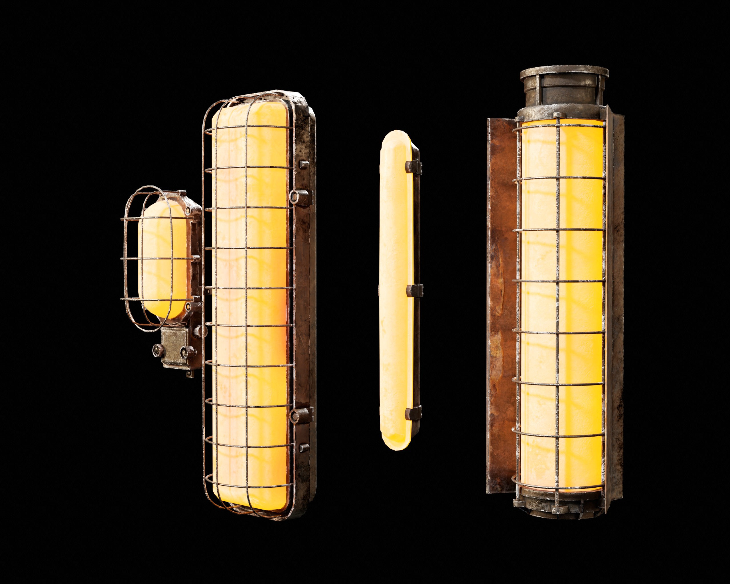Sci-Fi Light Fixture Set 3 Low-poly 3D model_10
