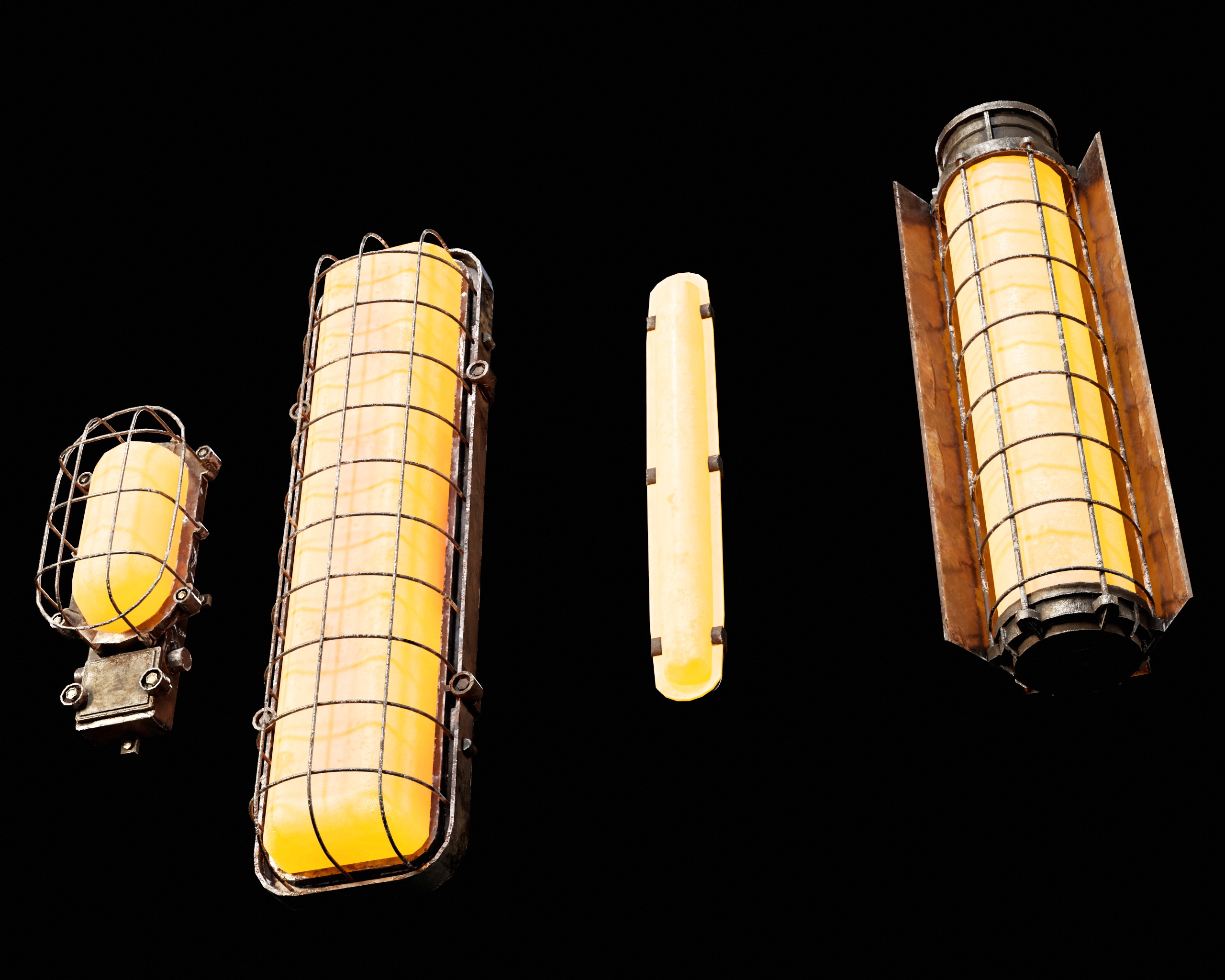 Sci-Fi Light Fixture Set 3 Low-poly 3D model_8