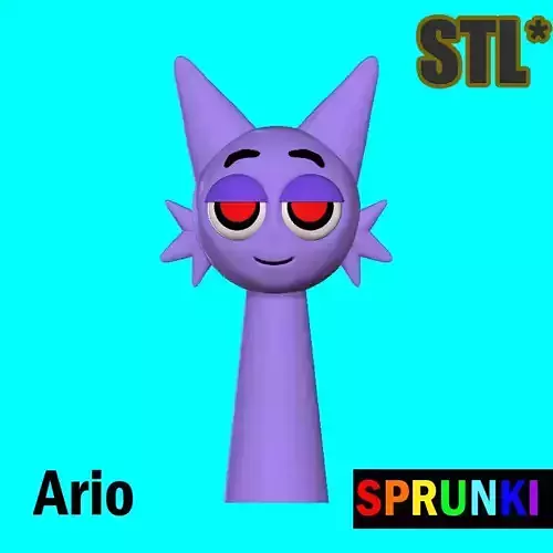 3D Sprunki STL Incredibox Ario STL 3D Character Fanart