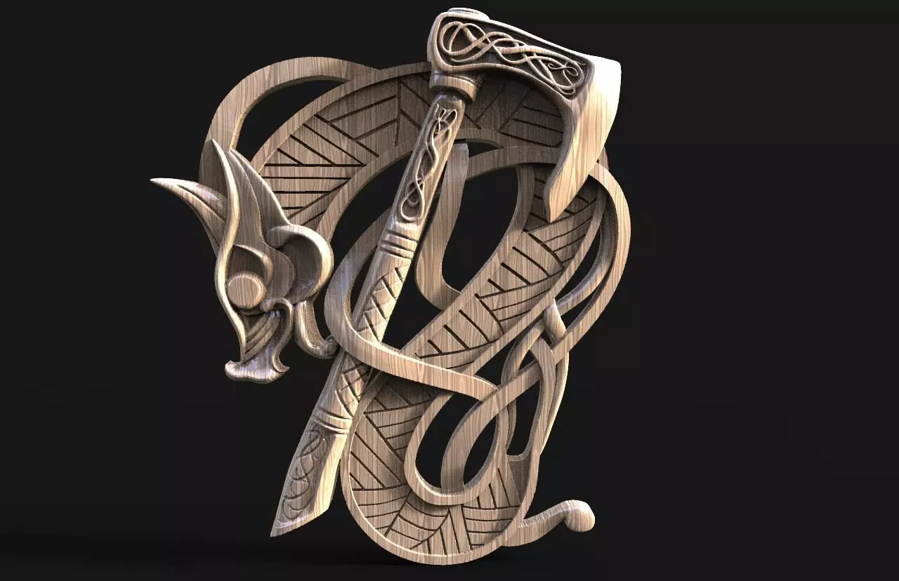 Viking Dragon CNC 3D print model