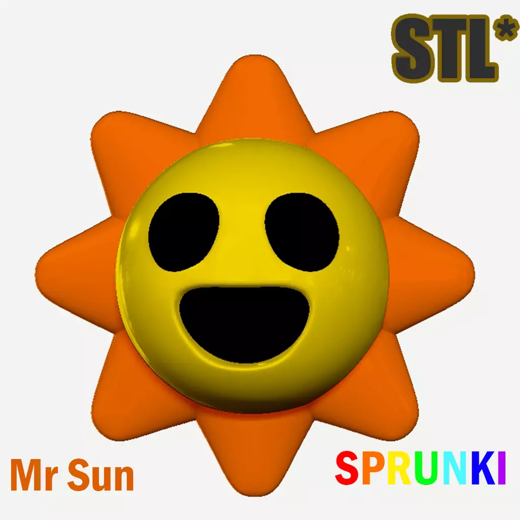 Sprunki 3D Incredibox Mr Sun STL 3D Character Fanart 3D print model