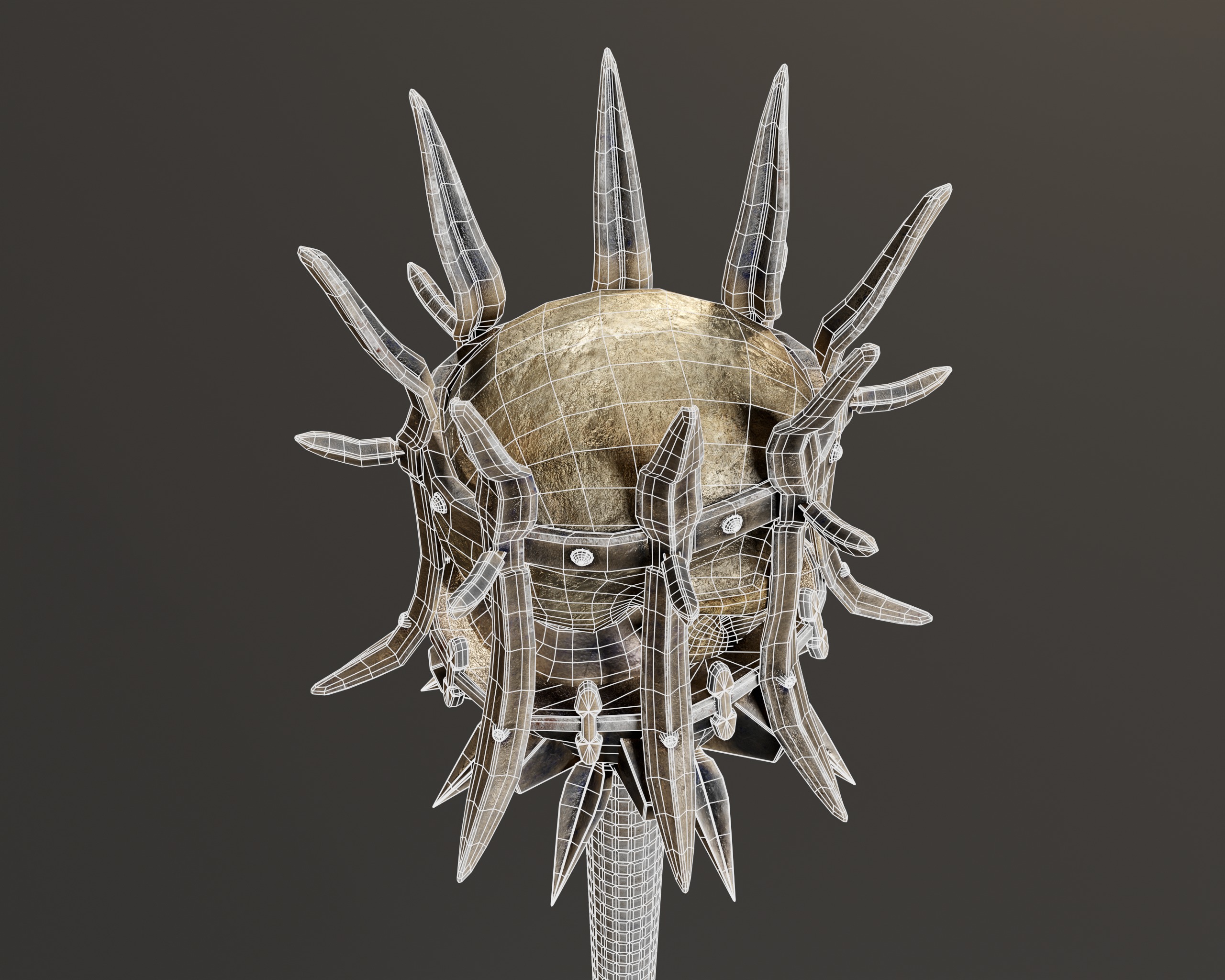 Skull Mace Low-poly 3D model_11