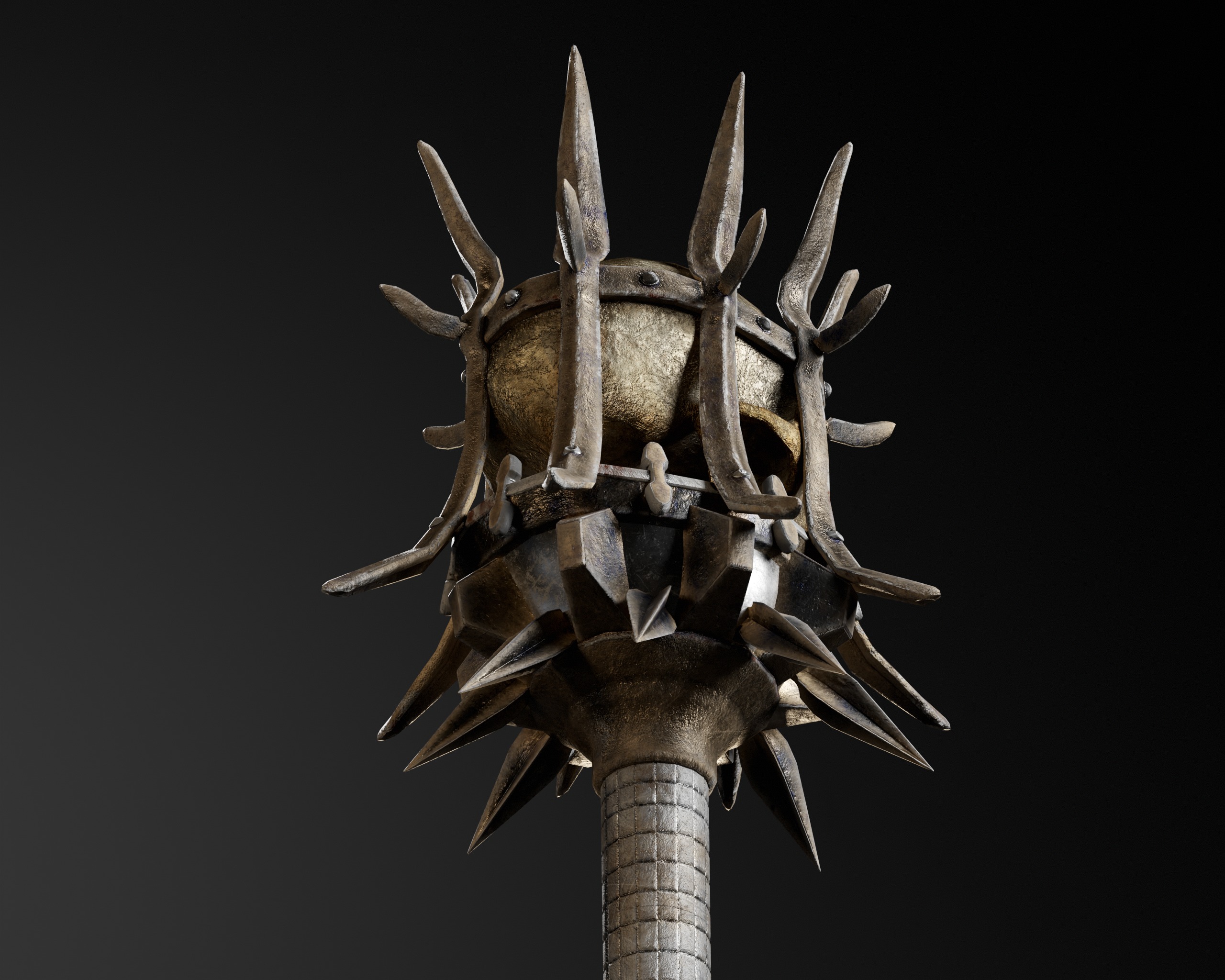 Skull Mace Low-poly 3D model_12