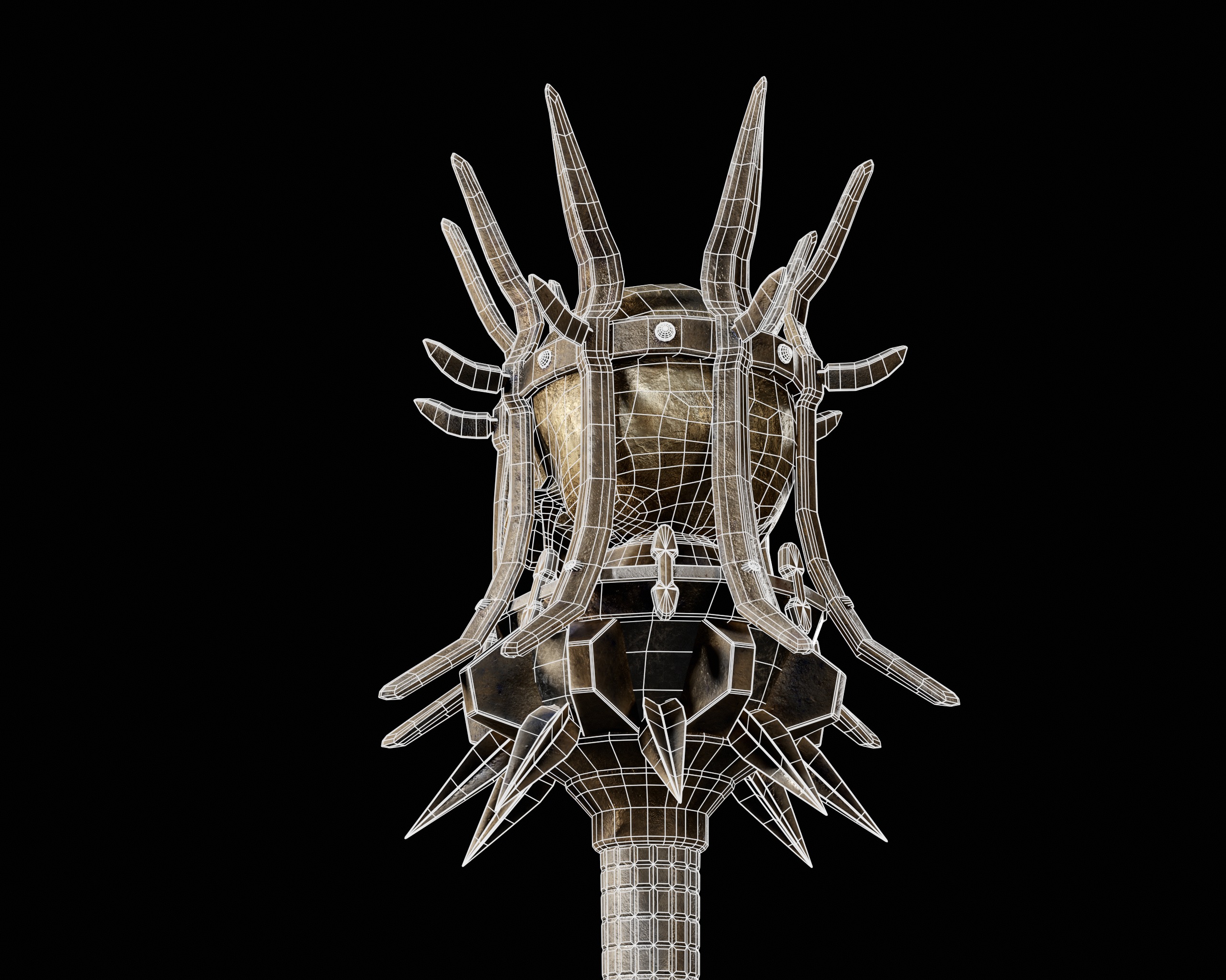 Skull Mace Low-poly 3D model_15