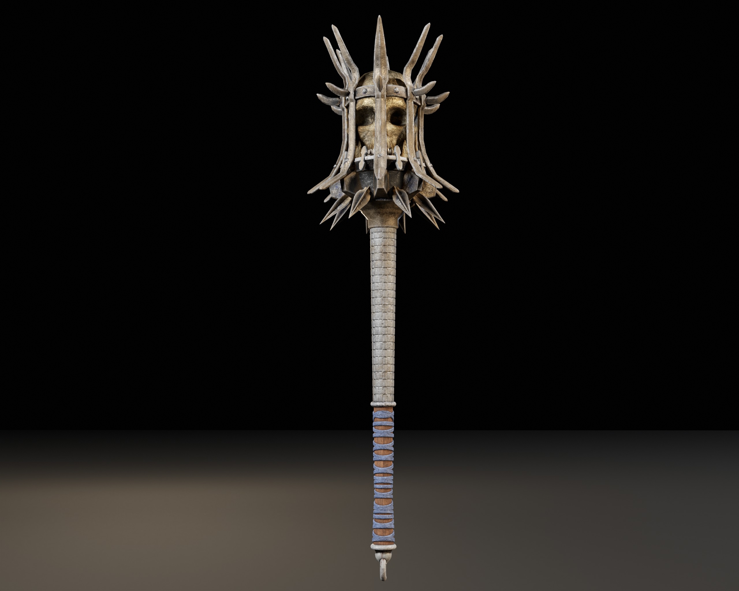Skull Mace Low-poly 3D model_18
