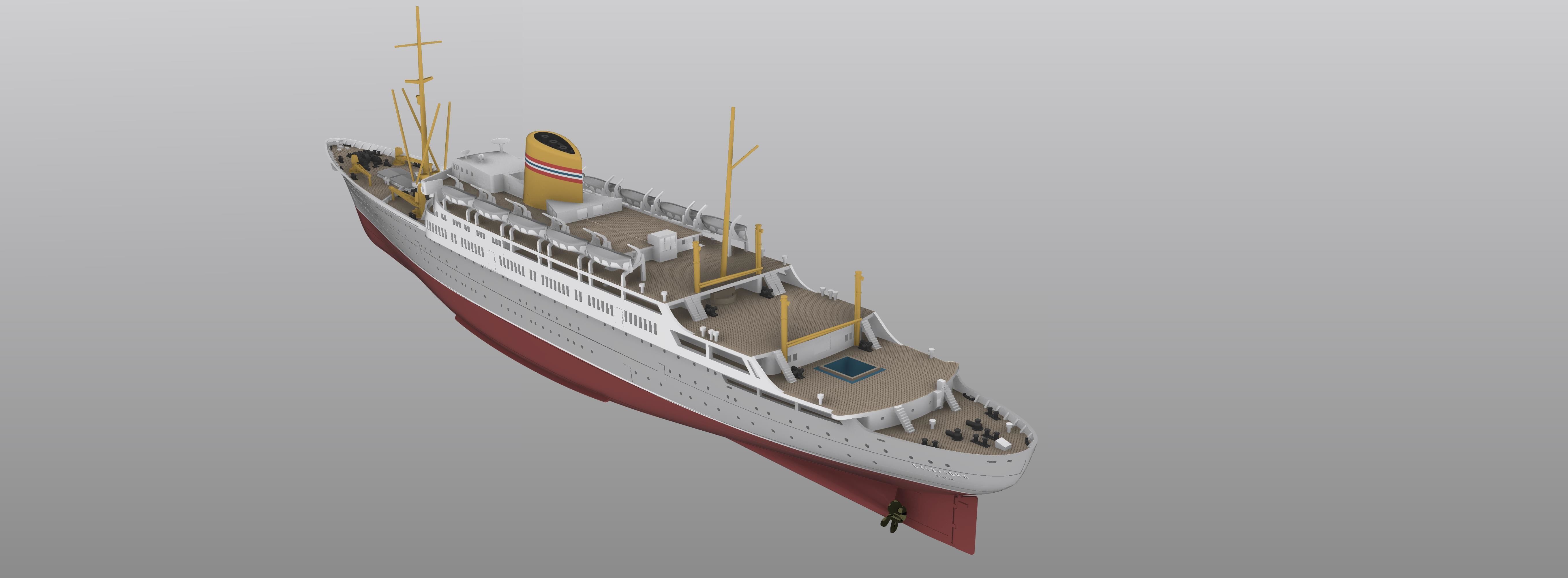 MS OSLOFJORD of 1949 Norwegian Ocean Liner print ready model 3D print model_3