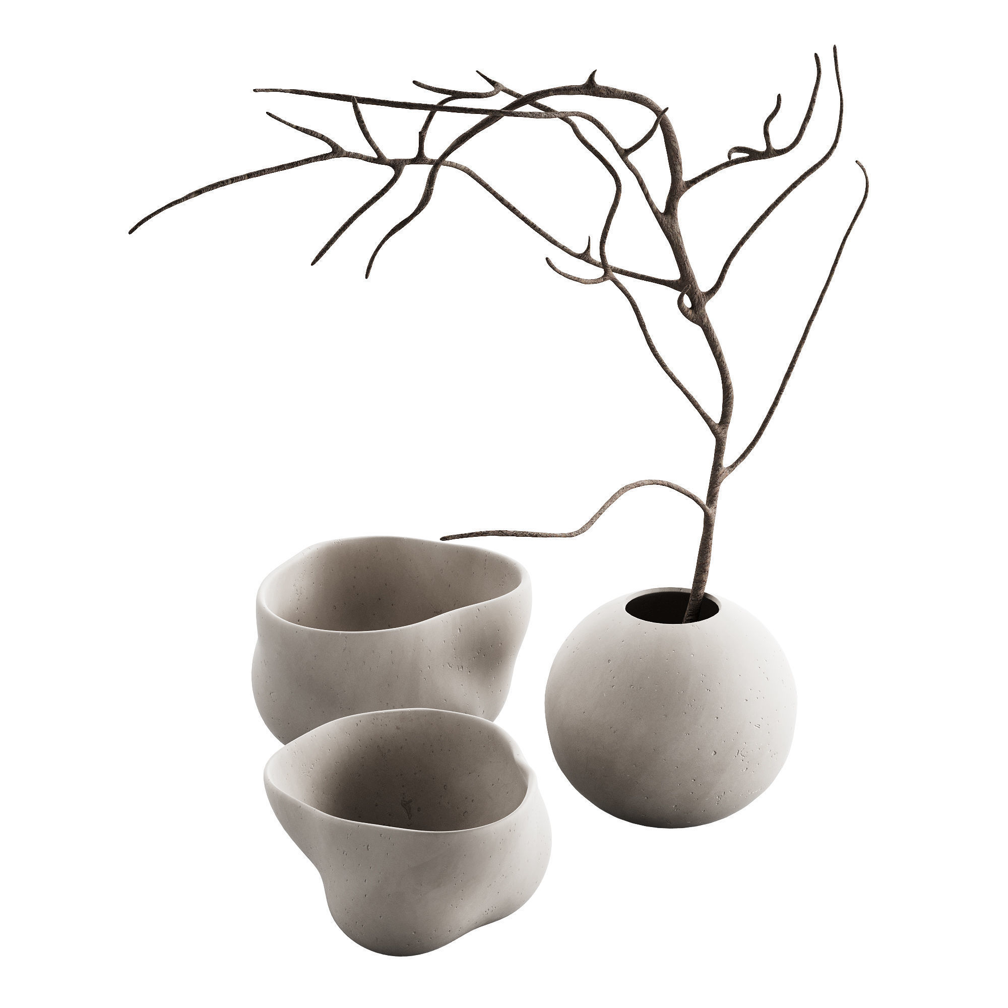 466 decorative vases and pots 08 deformed folded vases 3D model_4