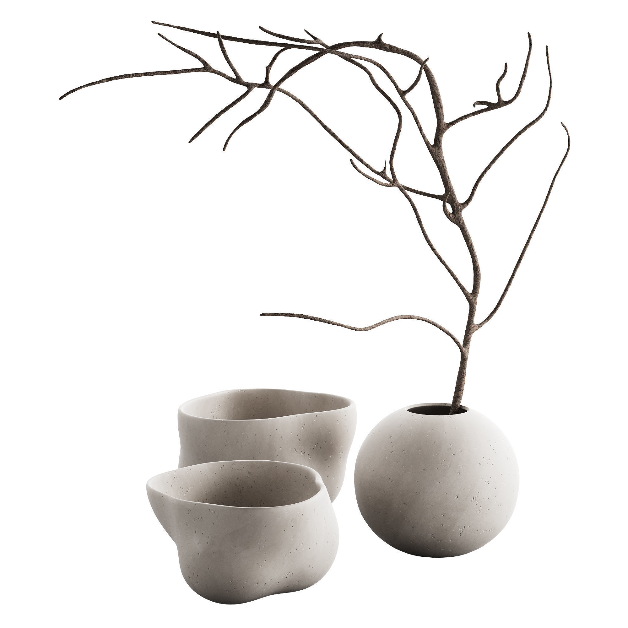 466 decorative vases and pots 08 deformed folded vases 3D model_2