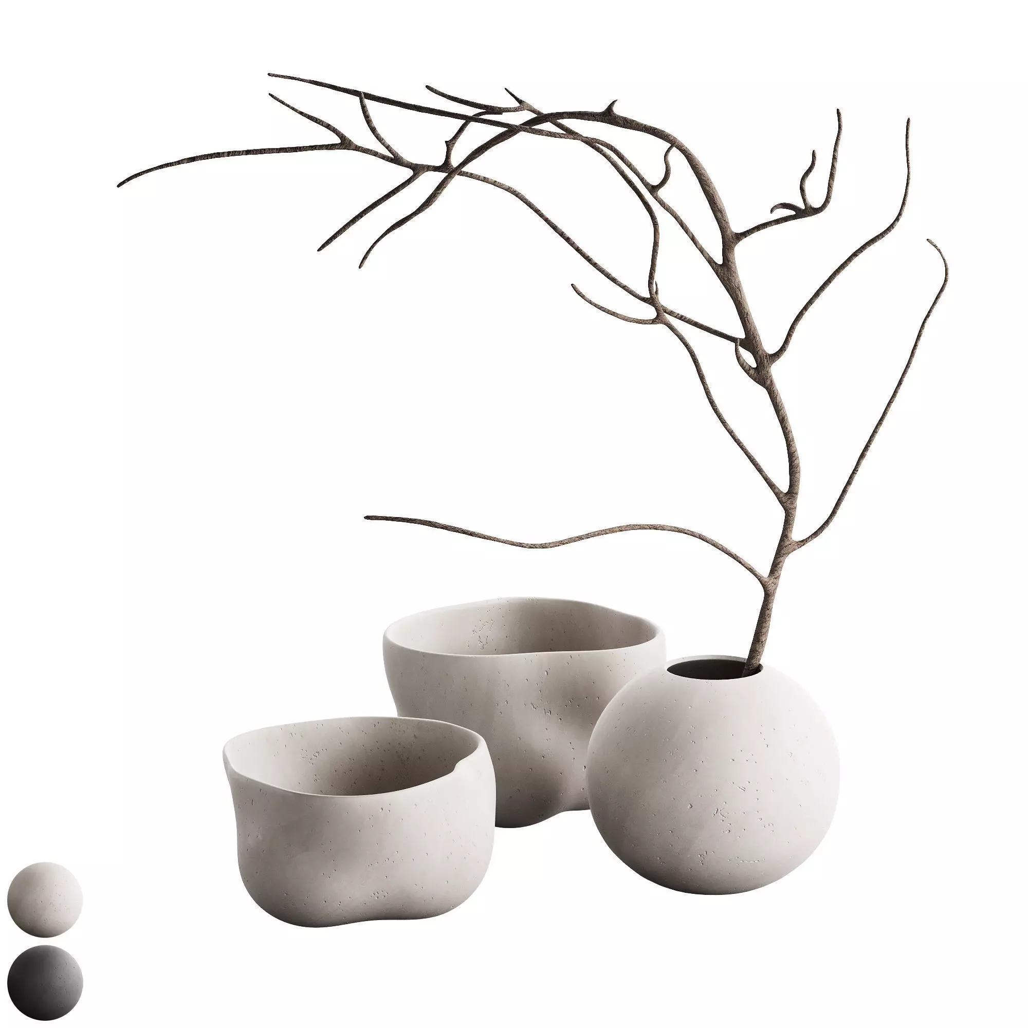 466 decorative vases and pots 08 deformed folded vases 3D model_0