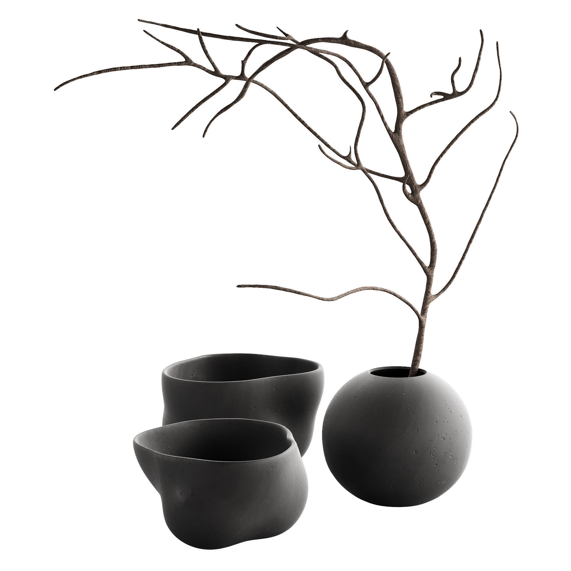 466 decorative vases and pots 08 deformed folded vases 3D model_1