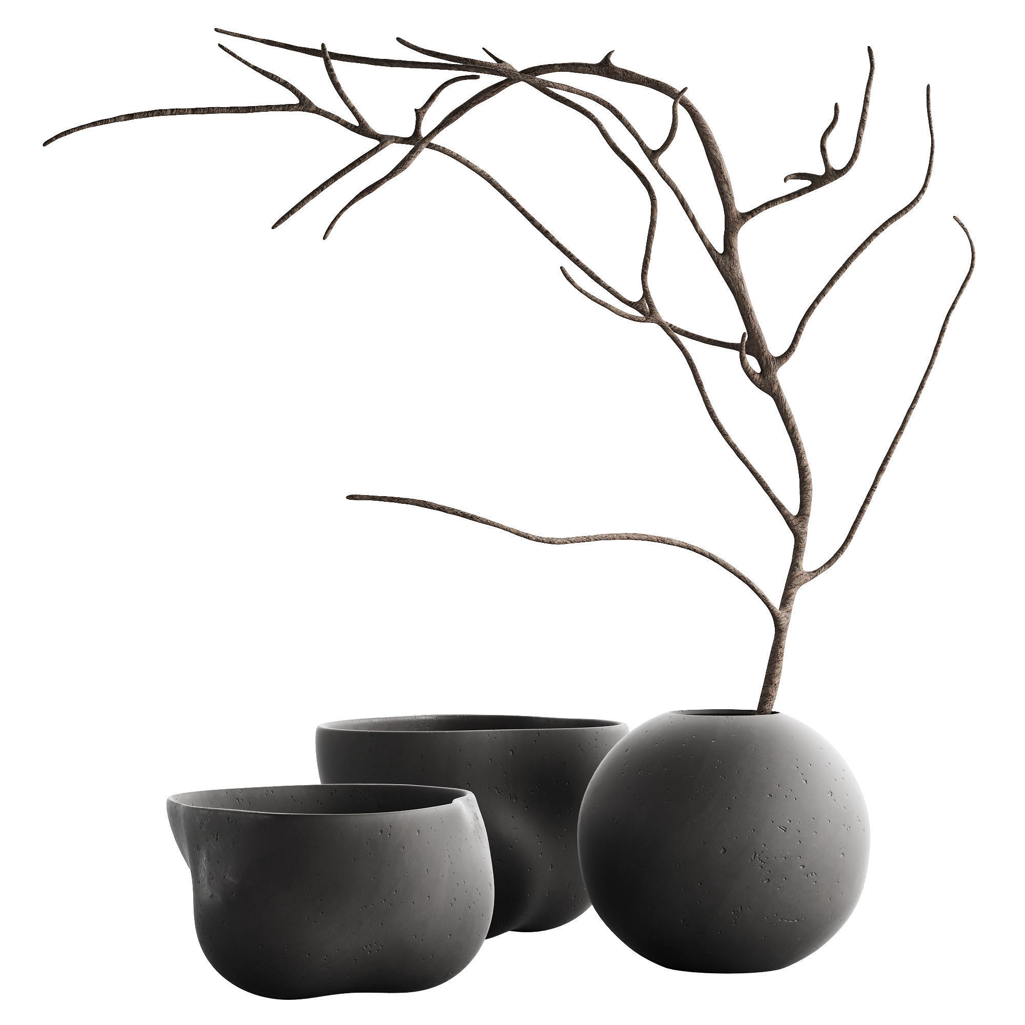 466 decorative vases and pots 08 deformed folded vases 3D model_6