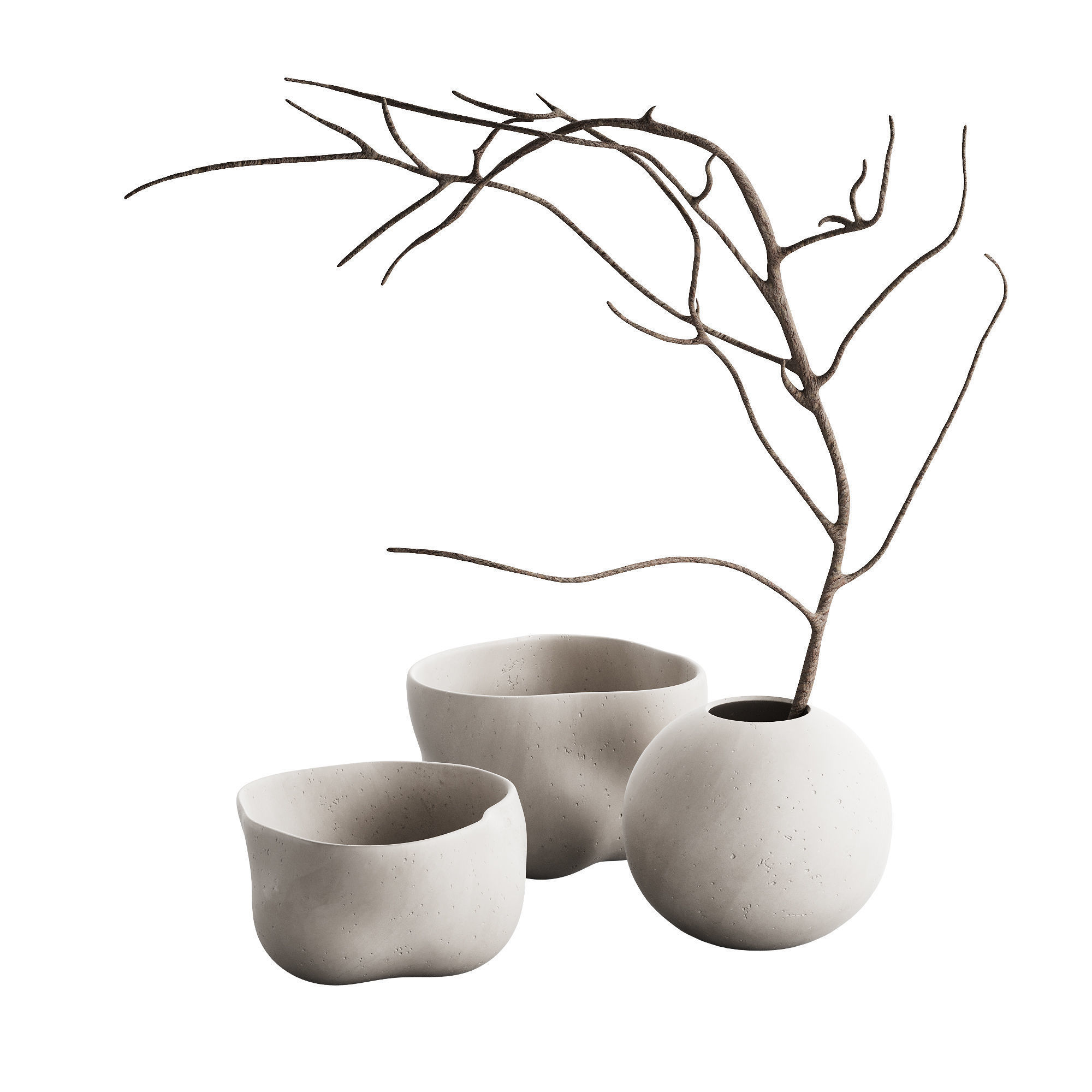 466 decorative vases and pots 08 deformed folded vases 3D model_3