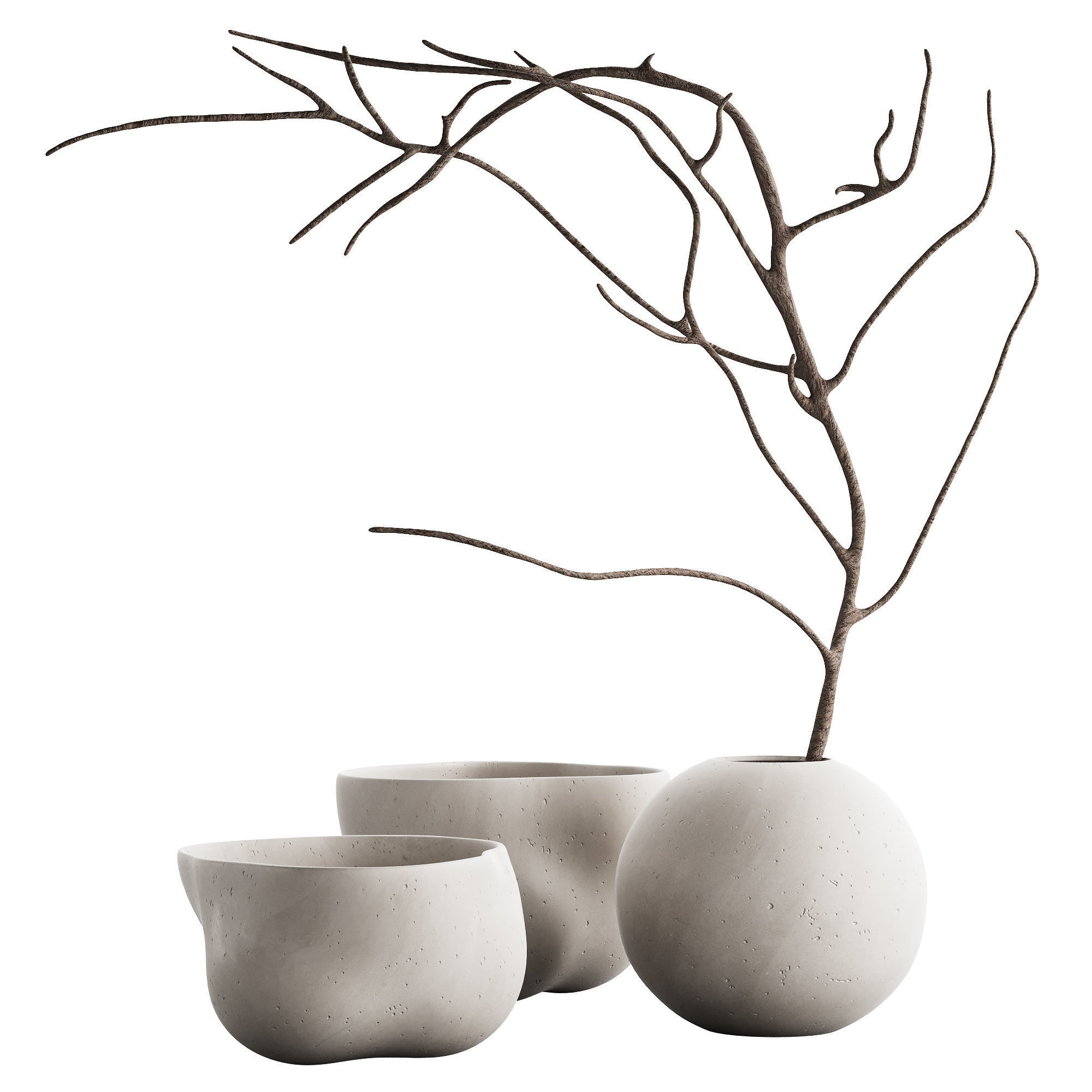 466 decorative vases and pots 08 deformed folded vases 3D model_5