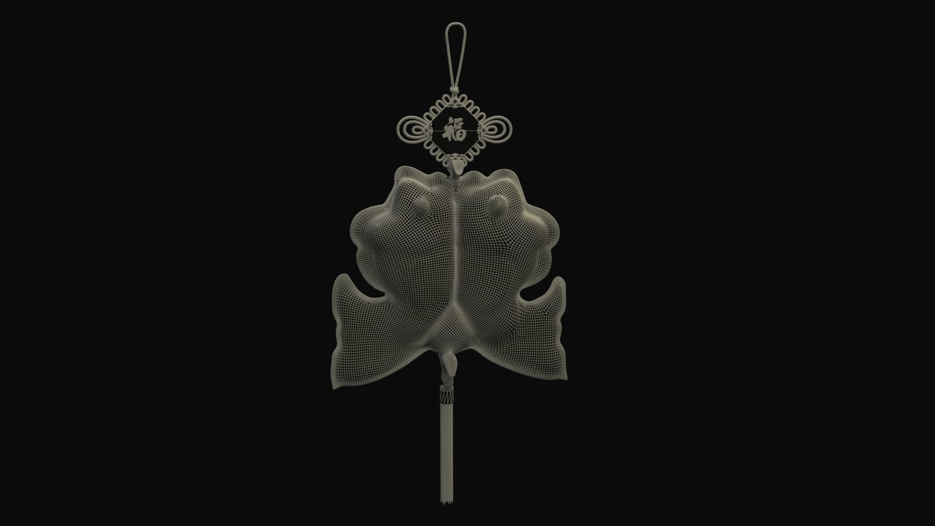 Chinese fish knot figure Low-poly 3D model_7