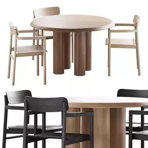 467 dinning set 07 Fredericia Islets Dining table and fredericia