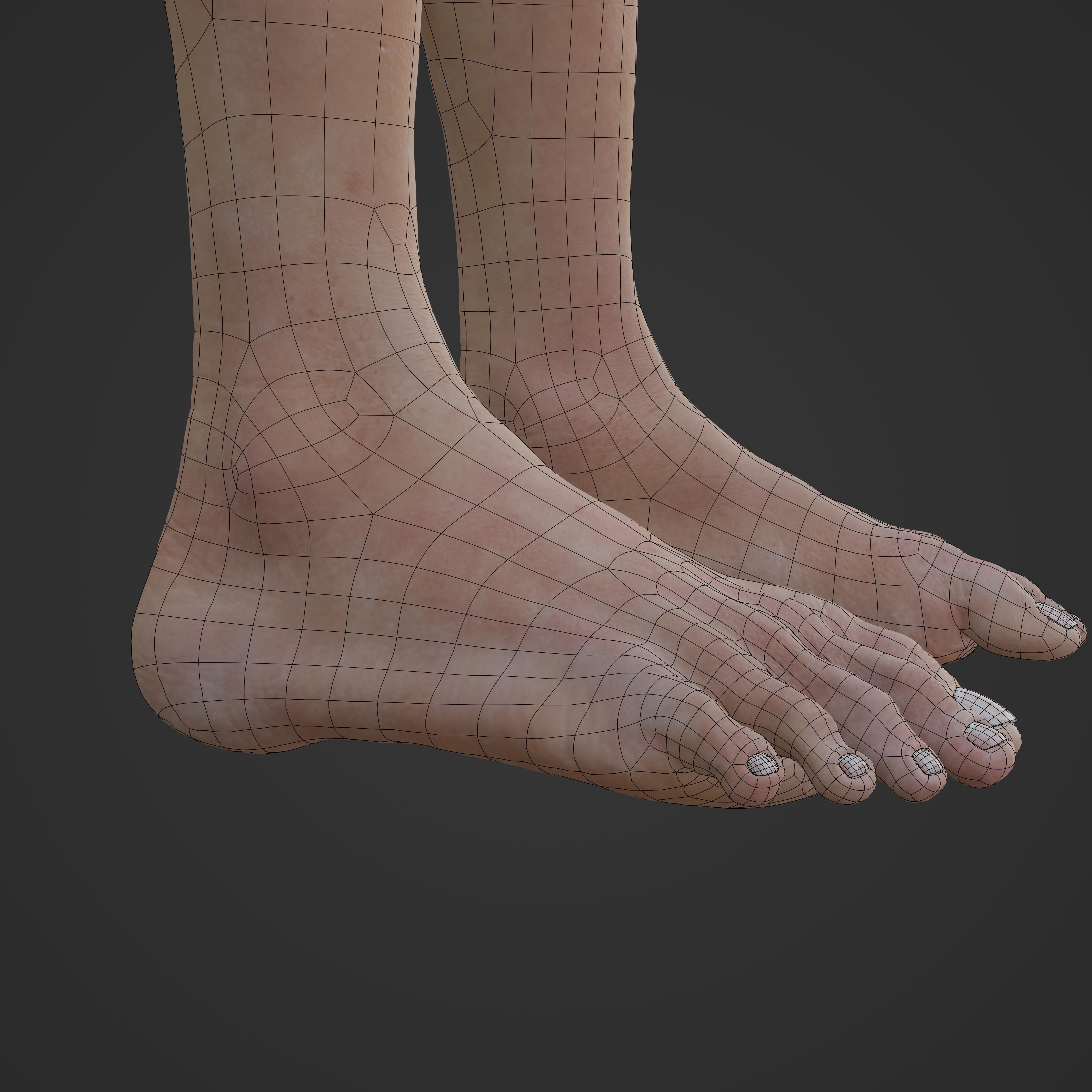 Unsually attractive female base model with 4K Texture Low-poly 3D model_26