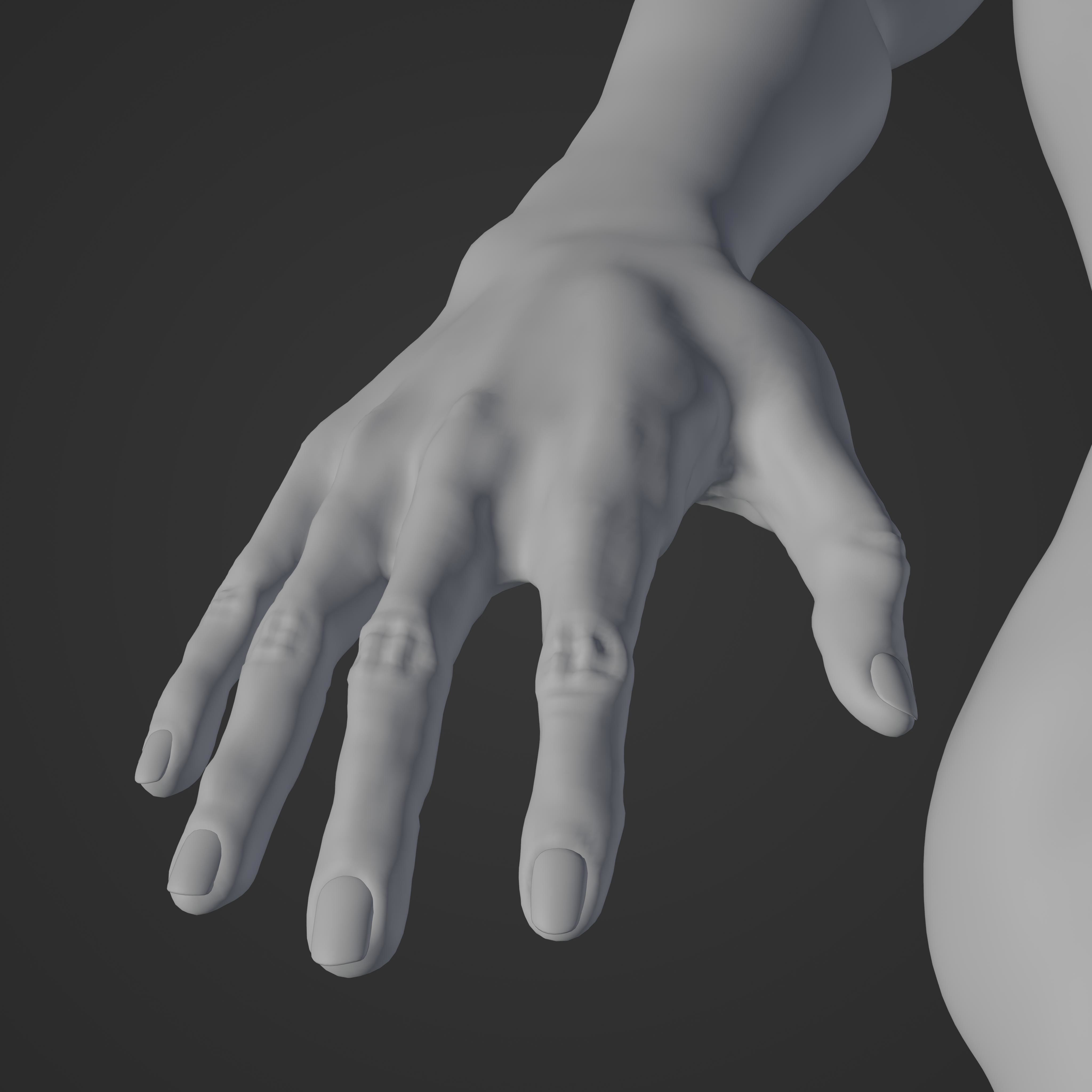 Unsually attractive female base model with 4K Texture Low-poly 3D model_28