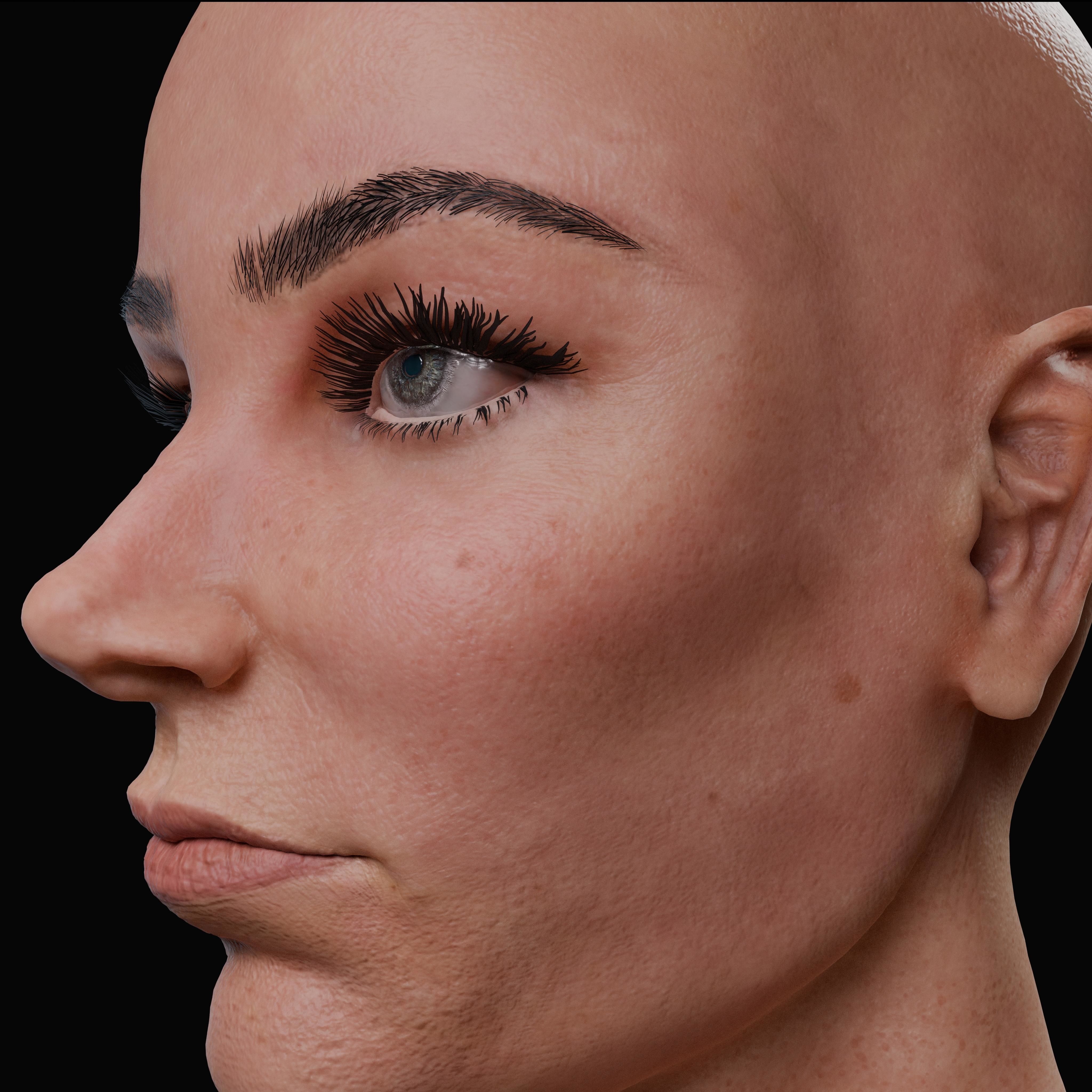 Unsually attractive female base model with 4K Texture Low-poly 3D model_15