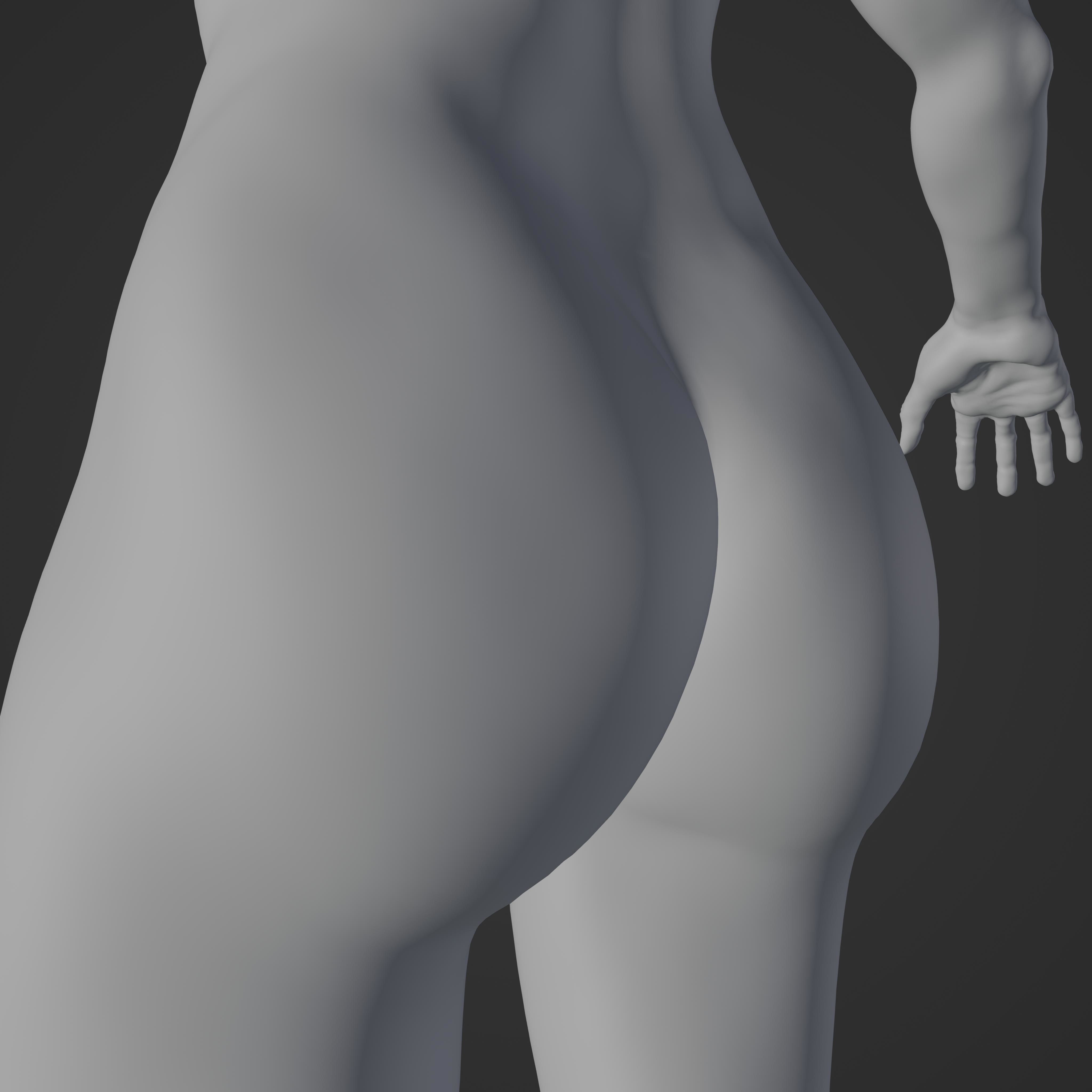 Unsually attractive female base model with 4K Texture Low-poly 3D model_13