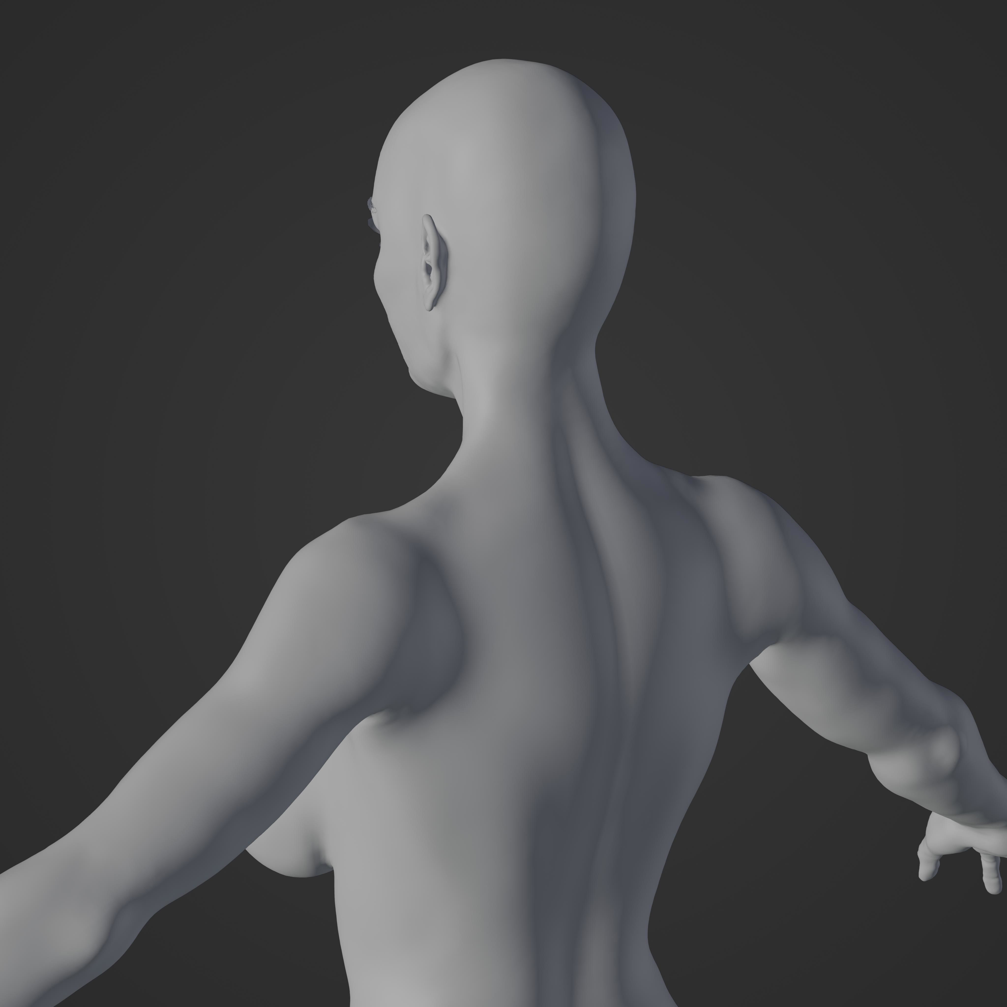 Unsually attractive female base model with 4K Texture Low-poly 3D model_10