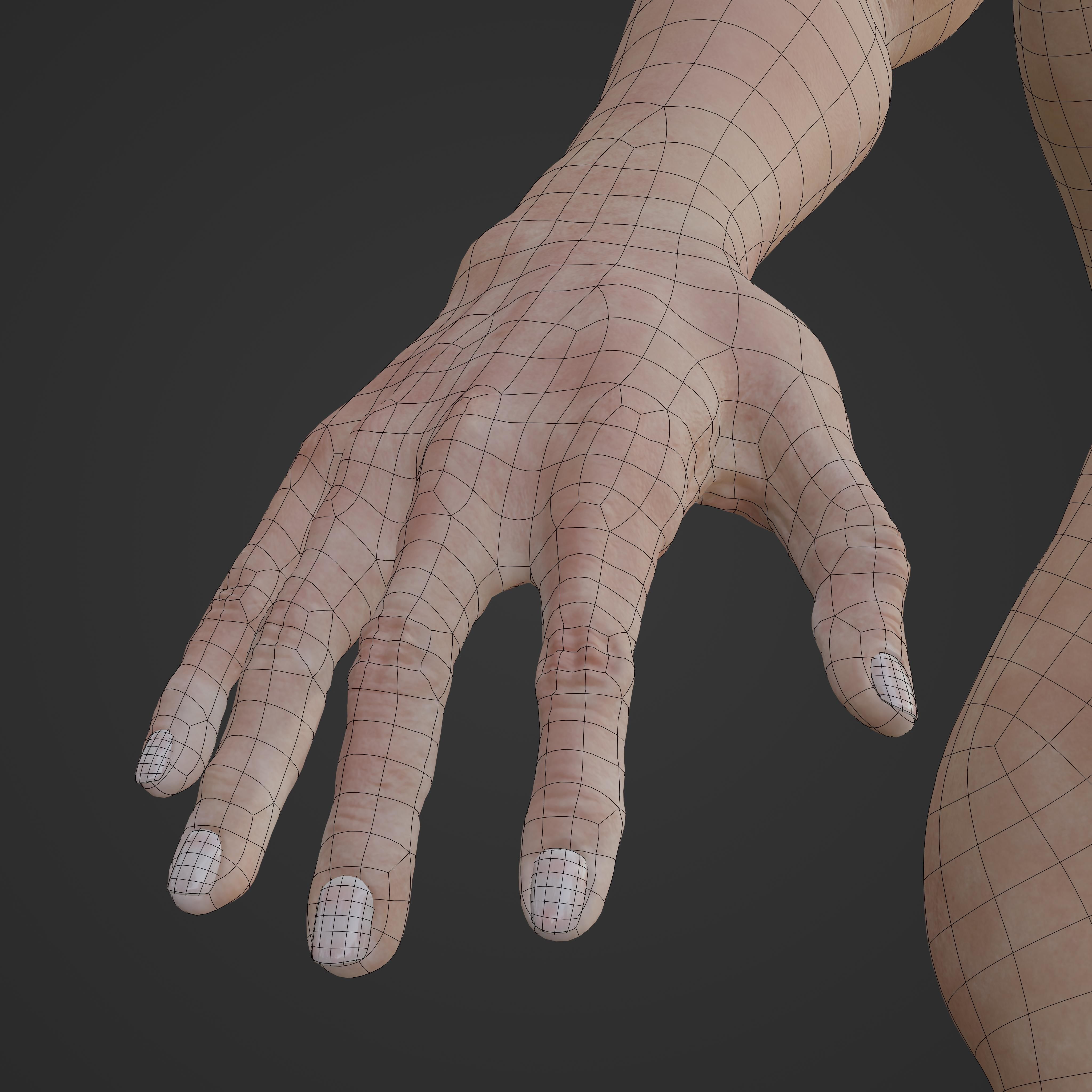 Unsually attractive female base model with 4K Texture Low-poly 3D model_29