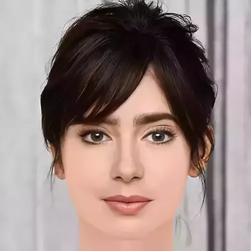 Lily Collins Head - No Hair - Low poly head for game 
