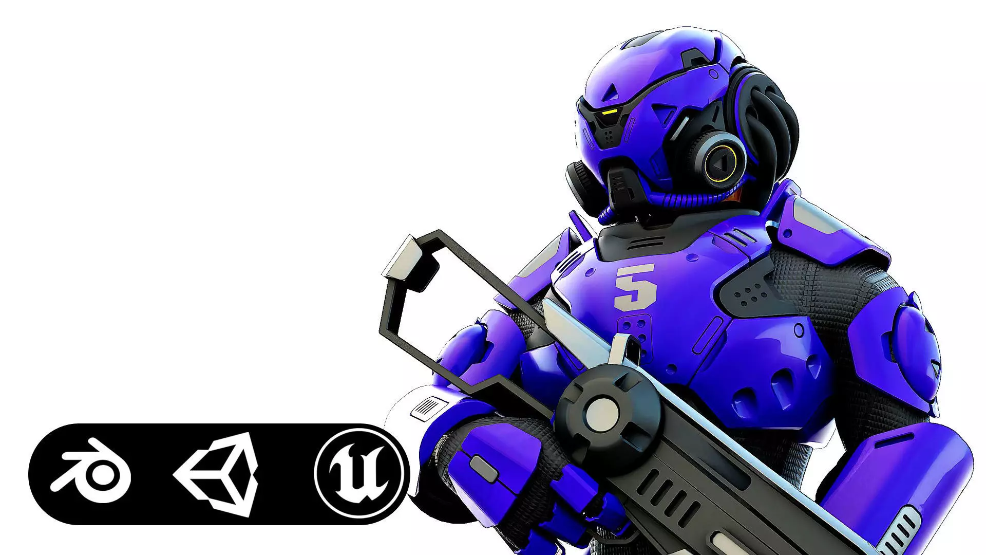 CYBORG SOLDIER RX-700 Rigged for Unreal Engine - Unity - MIXAMO 3D model