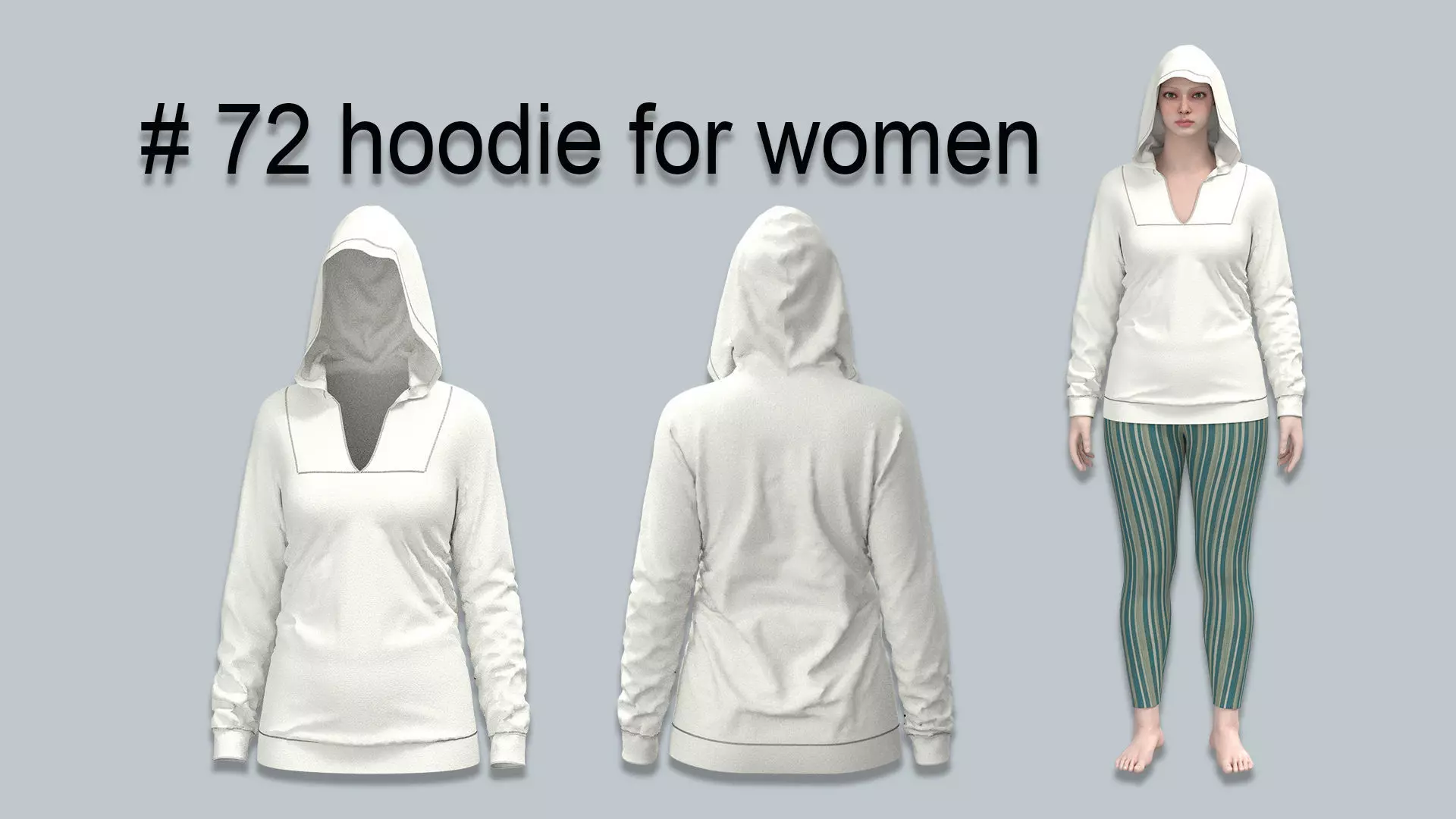 72 hoodie for women 3D print model_0