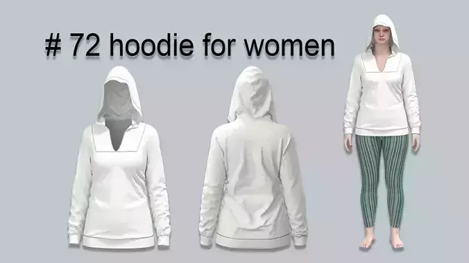 72 hoodie for women 3D print model
