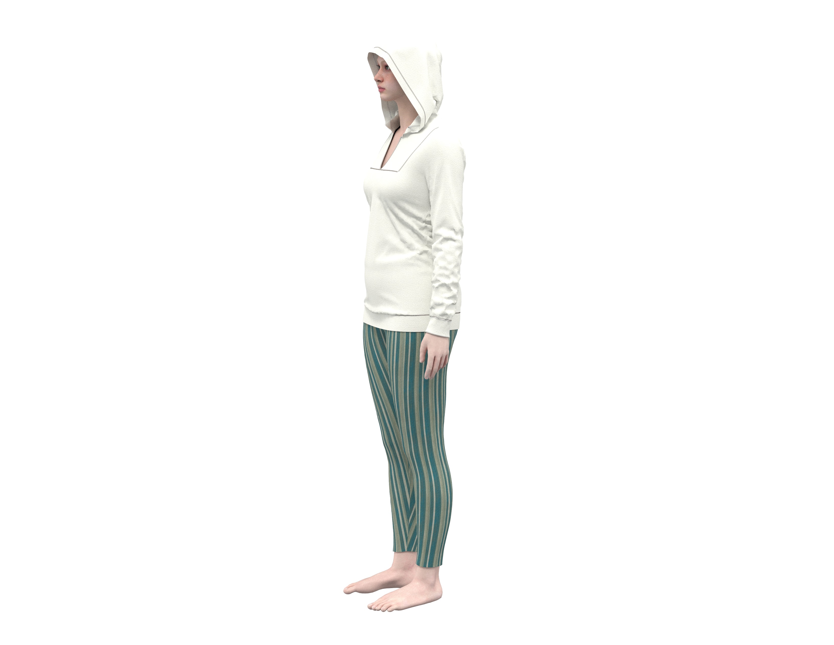 72 hoodie for women 3D print model_3