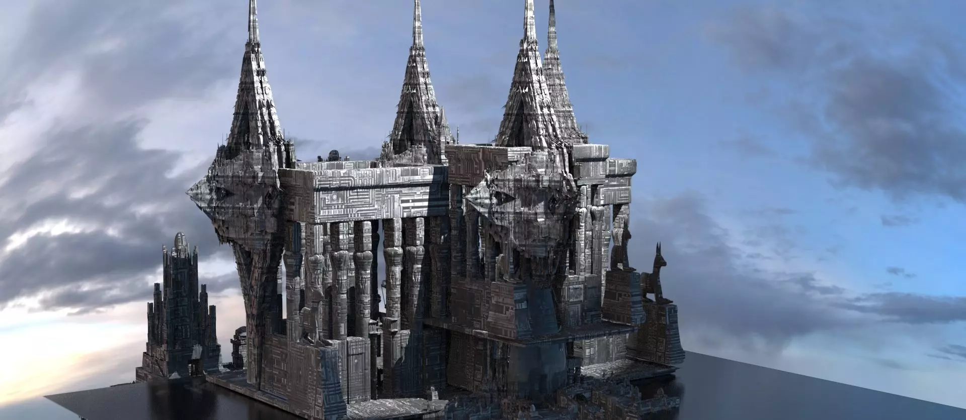 Ra obelisk sci fi  temple 1 3D model_0