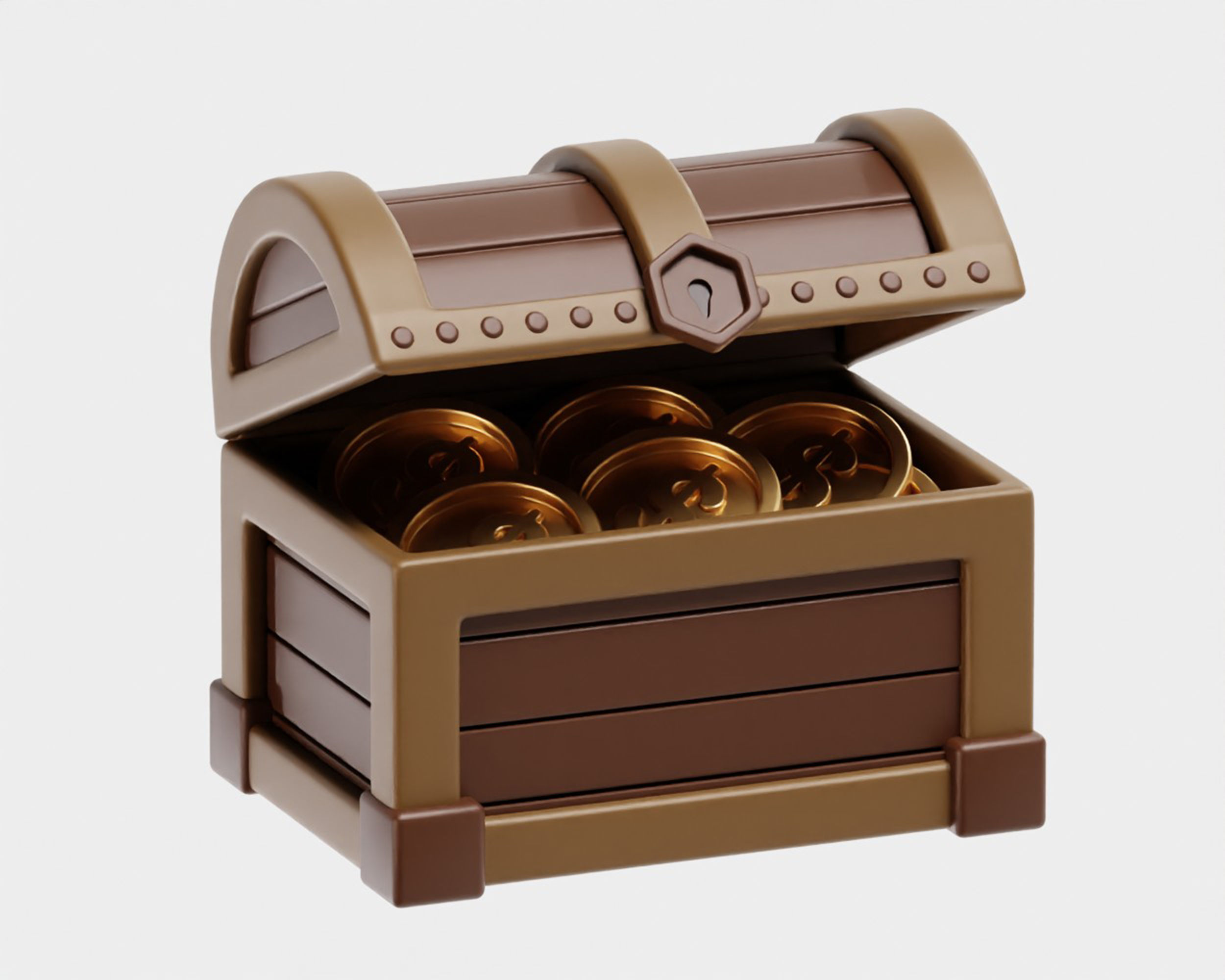 Treasure Chest Treasure box Low-poly 3D model_1