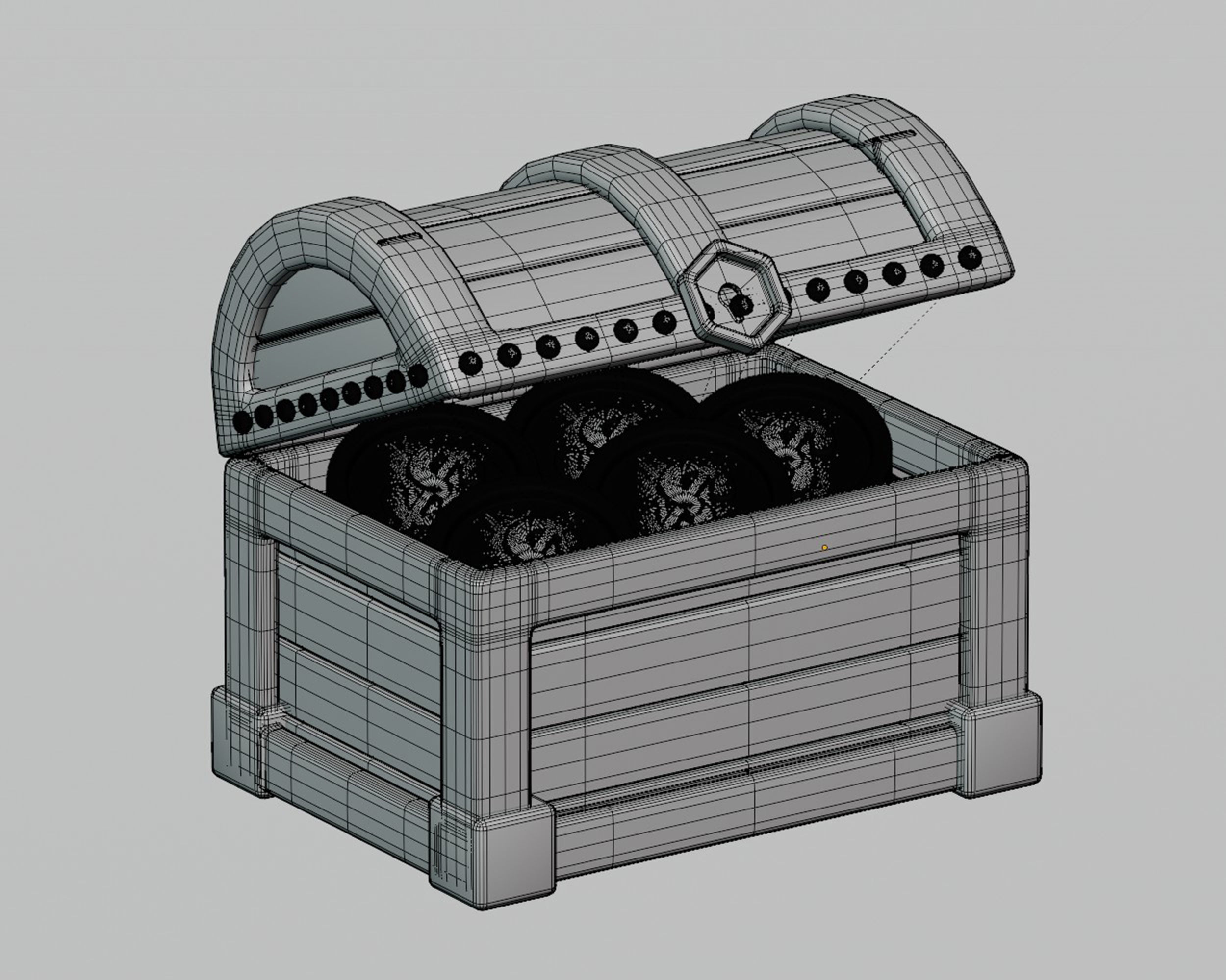 Treasure Chest Treasure box Low-poly 3D model_5