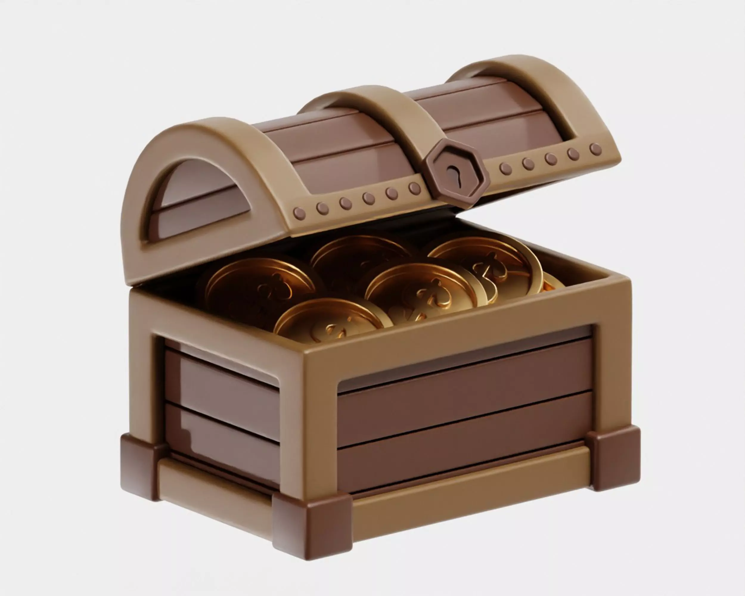 Treasure Chest Treasure box Low-poly 3D model_0