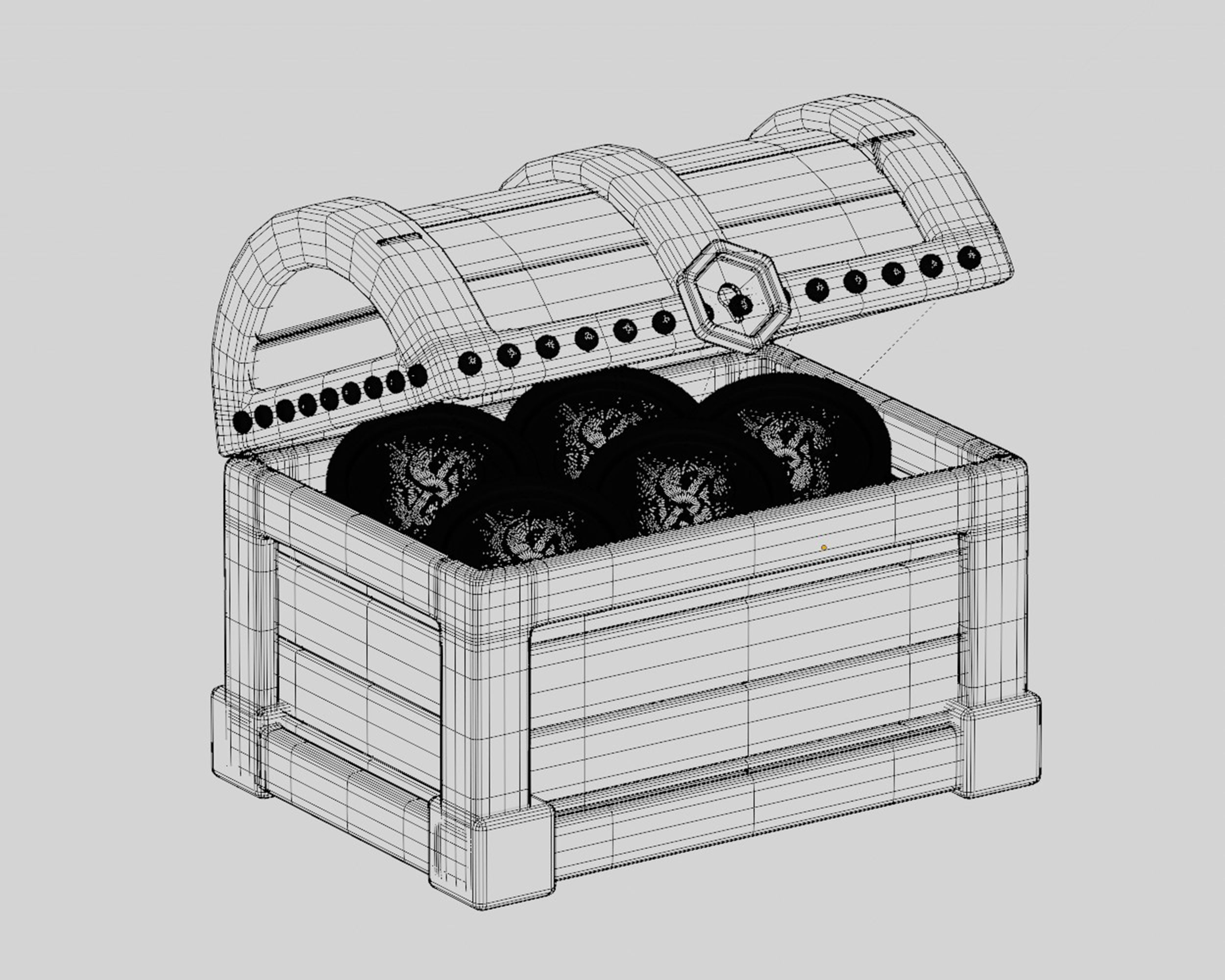 Treasure Chest Treasure box Low-poly 3D model_6