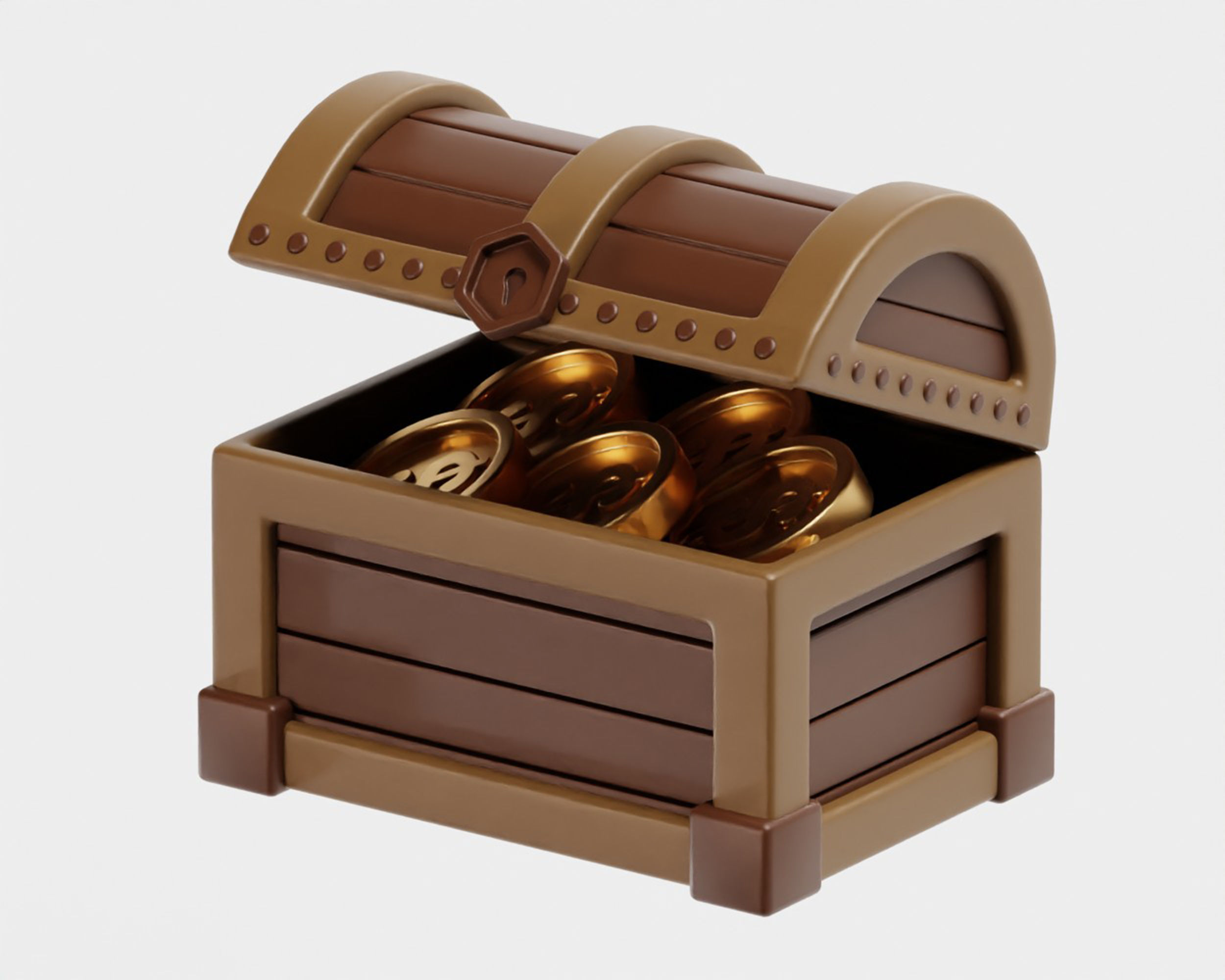 Treasure Chest Treasure box Low-poly 3D model_4