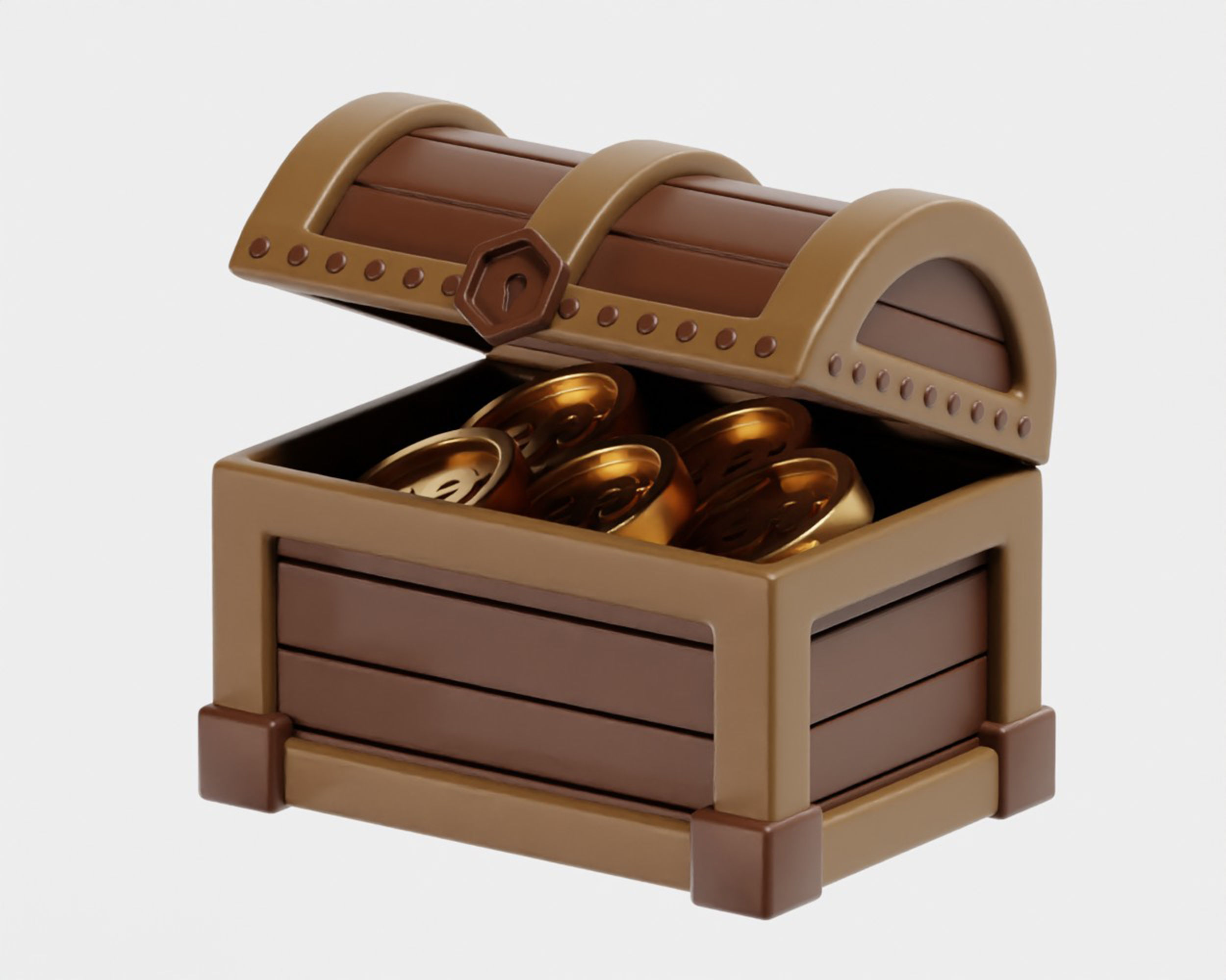 Treasure Chest Treasure box Low-poly 3D model_2