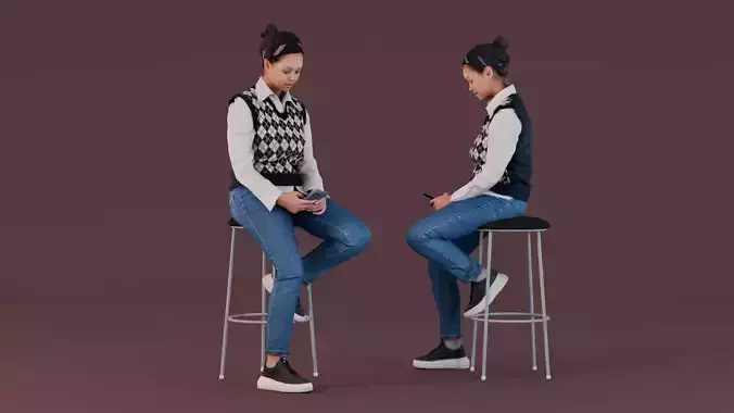 Modern Student - Young Woman Texting on Phone