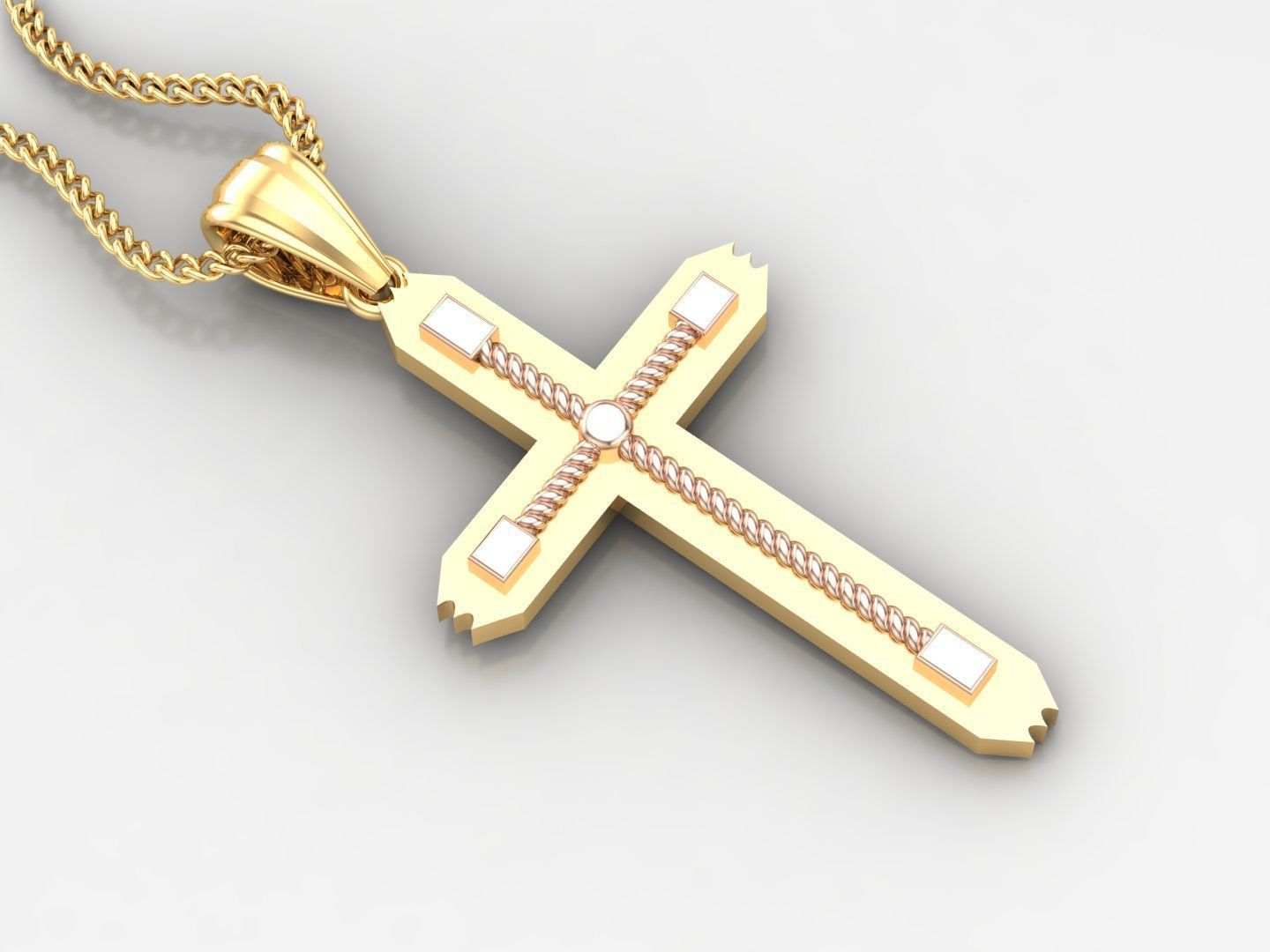 100 Cross Pendant Jewelry Light Gold New Design Bulk Discount 3D print model_83