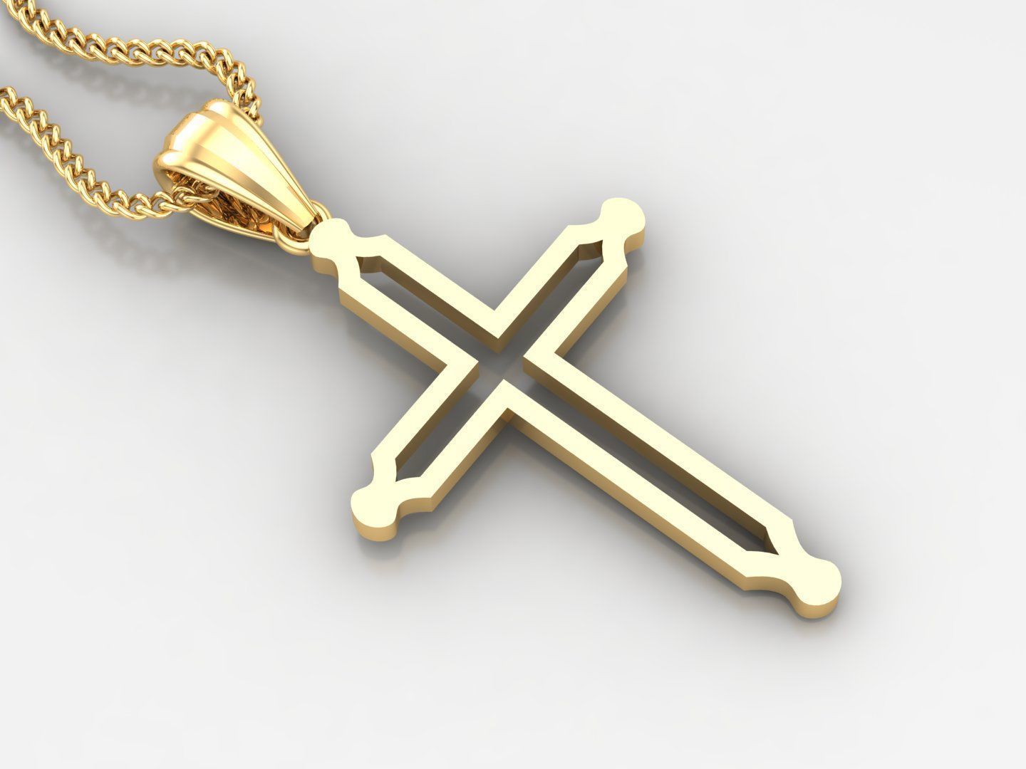 100 Cross Pendant Jewelry Light Gold New Design Bulk Discount 3D print model_58
