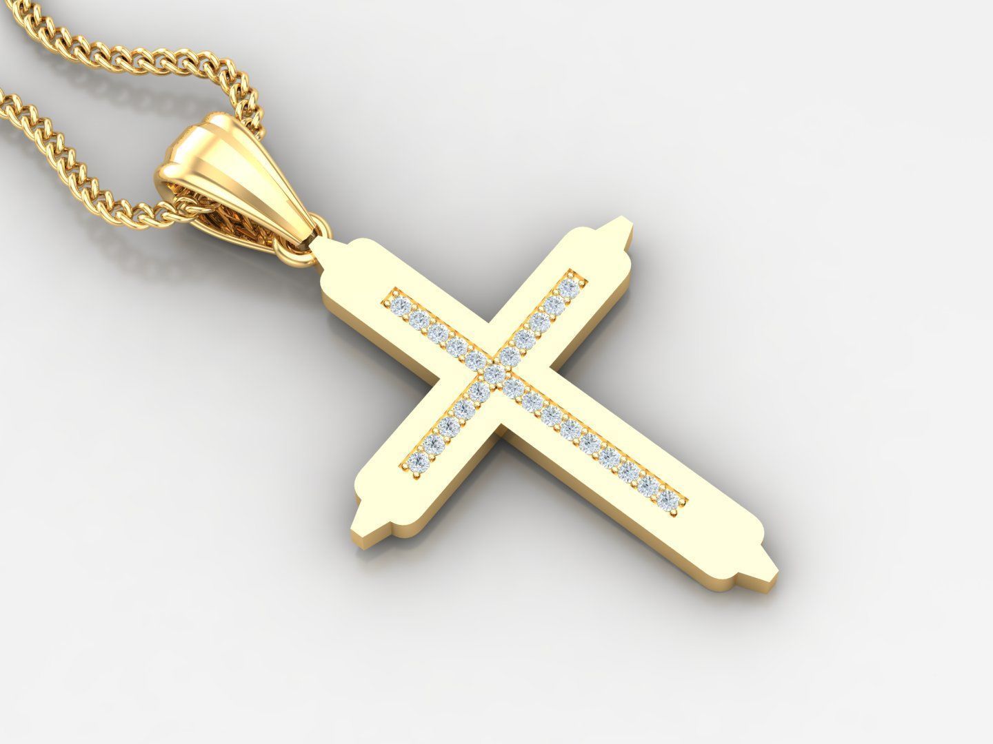 100 Cross Pendant Jewelry Light Gold New Design Bulk Discount 3D print model_32