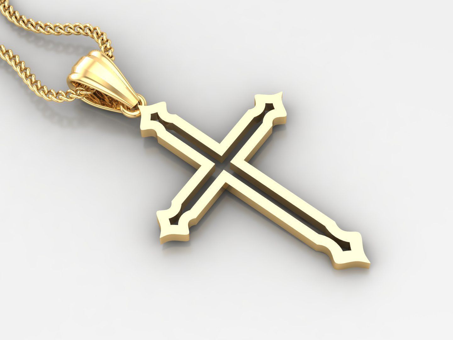 100 Cross Pendant Jewelry Light Gold New Design Bulk Discount 3D print model_41