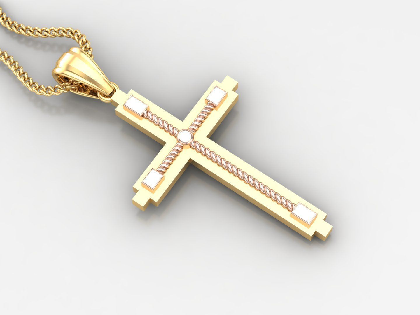 100 Cross Pendant Jewelry Light Gold New Design Bulk Discount 3D print model_64