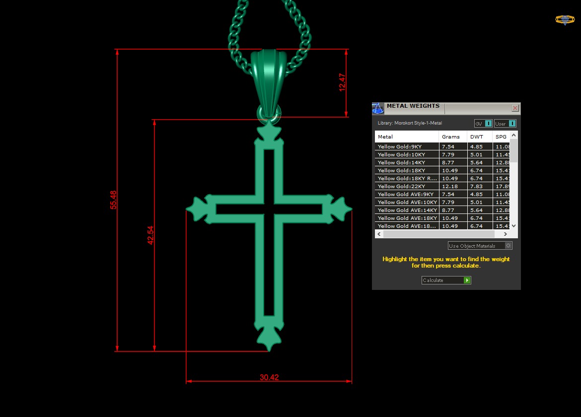 100 Cross Pendant Jewelry Light Gold New Design Bulk Discount 3D print model_112