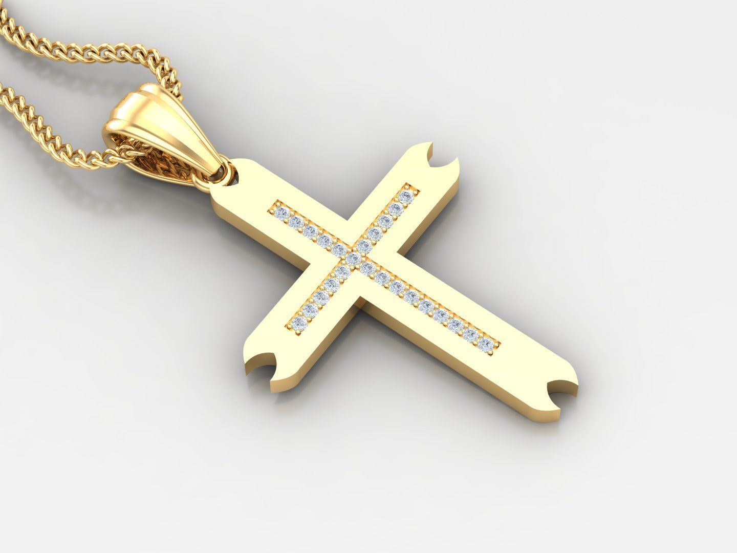 100 Cross Pendant Jewelry Light Gold New Design Bulk Discount 3D print model_38