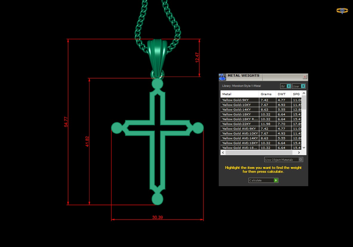 100 Cross Pendant Jewelry Light Gold New Design Bulk Discount 3D print model_106